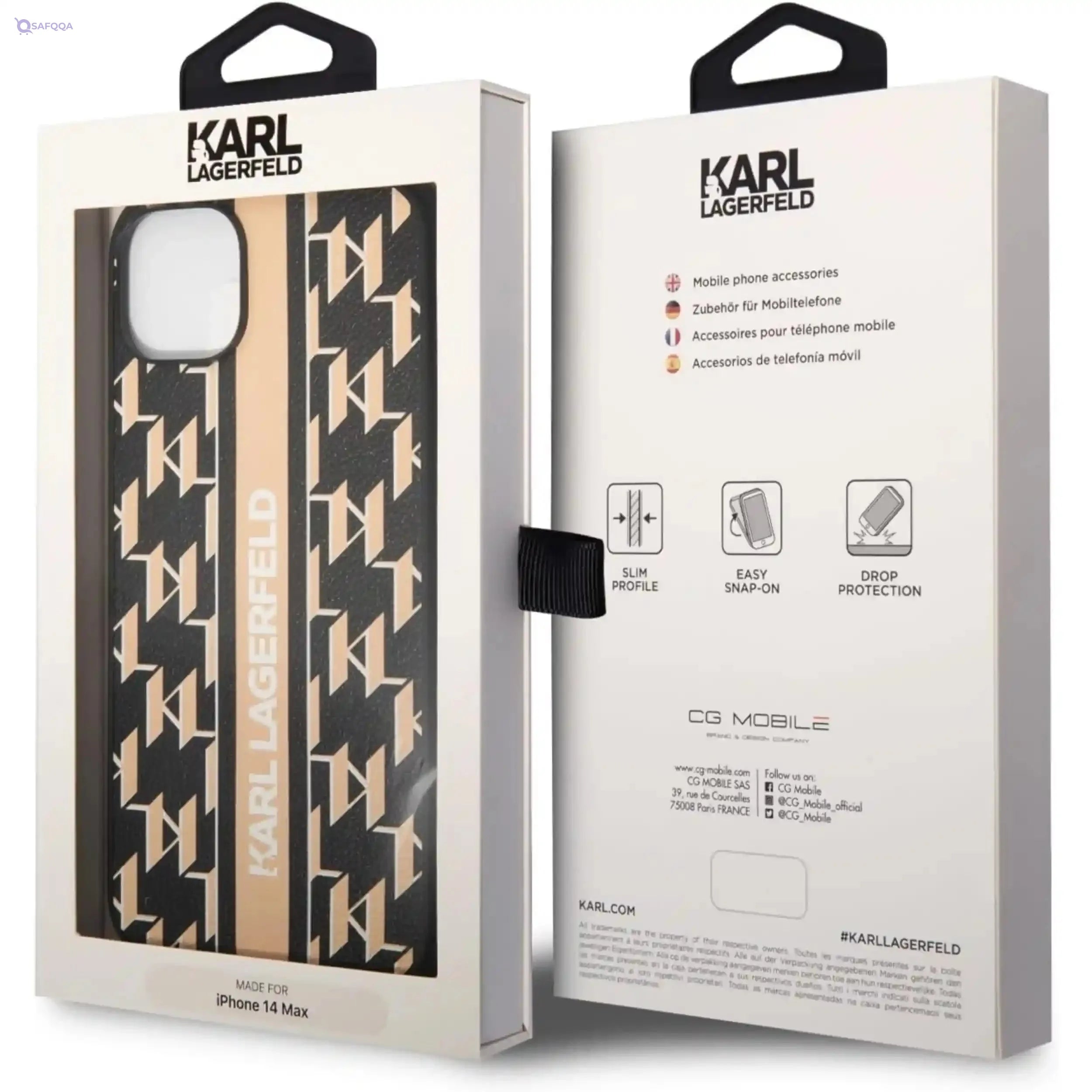Karl Lagerfeld Cover for iPhone 14 Plus 6.7 Inch Brown - Safqqa