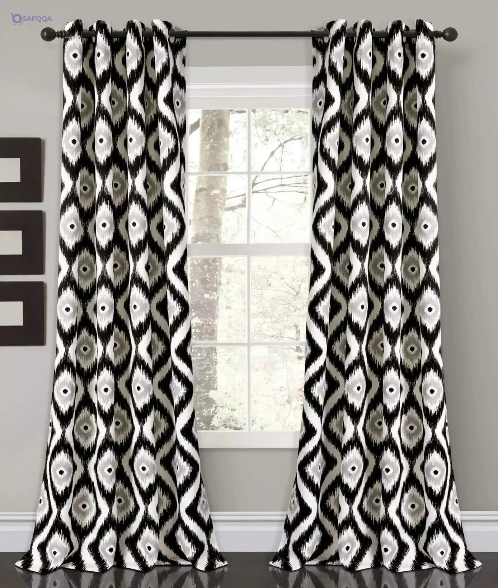 Lush Decor Room Darkening Window Curtain Panel Pair, 84" x 52", Black, 2 Count - Safqqa