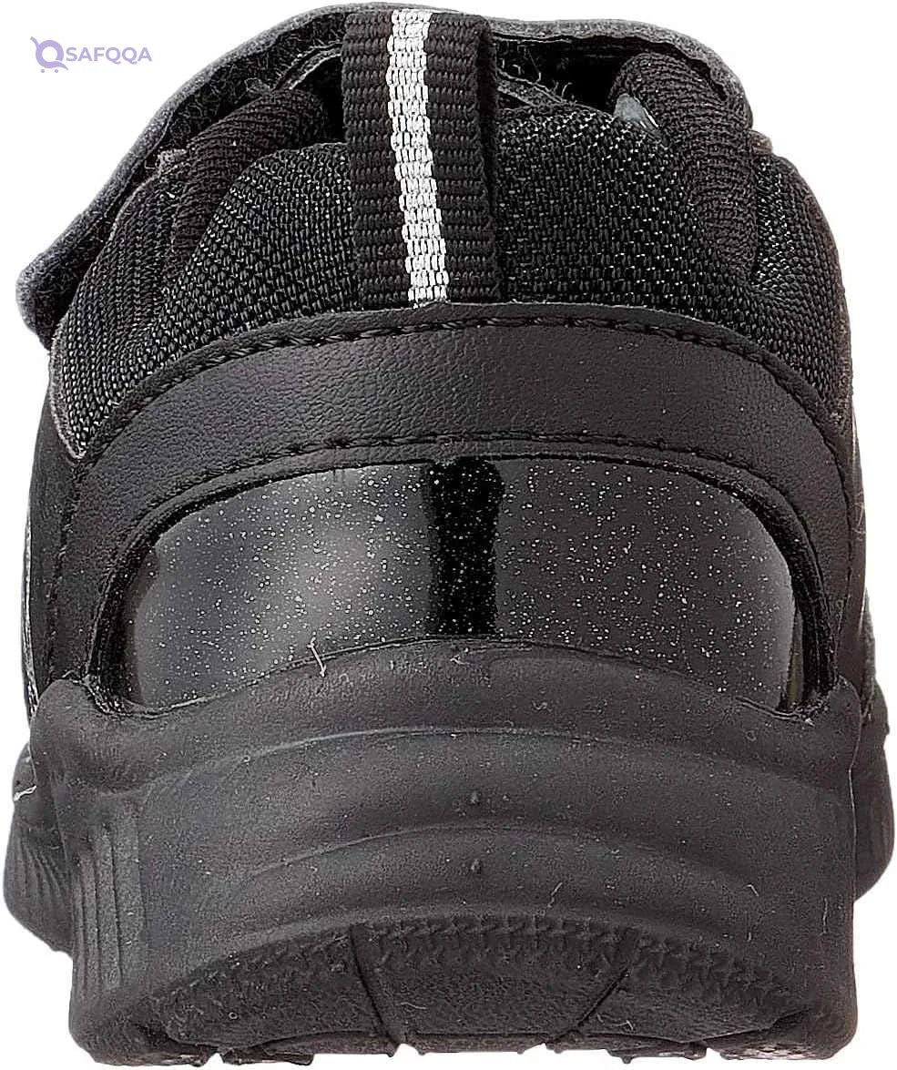 Leomil Girls Elsa Print School Shoes with Velcro Closure and Pull Tab - Black - Safqqa Egypt