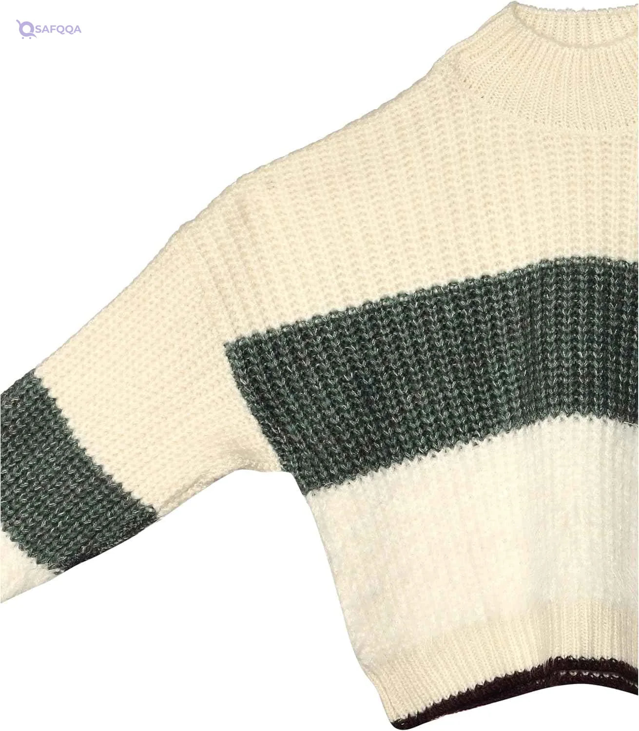 Concrete Girls' Mock Neck Pullover Sweater with Contrast Stripe - Model C521PL4-W23-39N-1069 - Safqqa Egypt