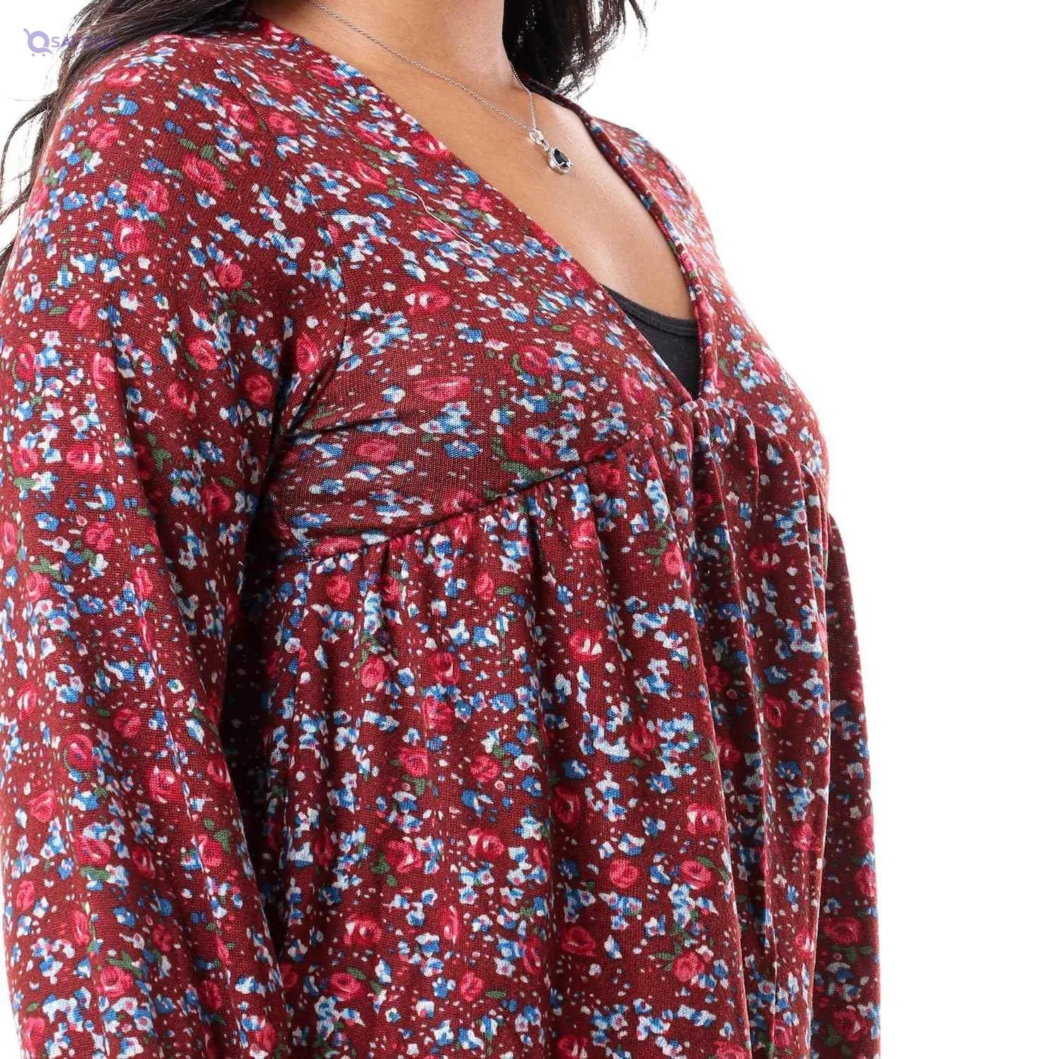 JAMILA Printed Long Sleeve Blouse For Women,Durable quality that withstands frequent washing. - Safqqa