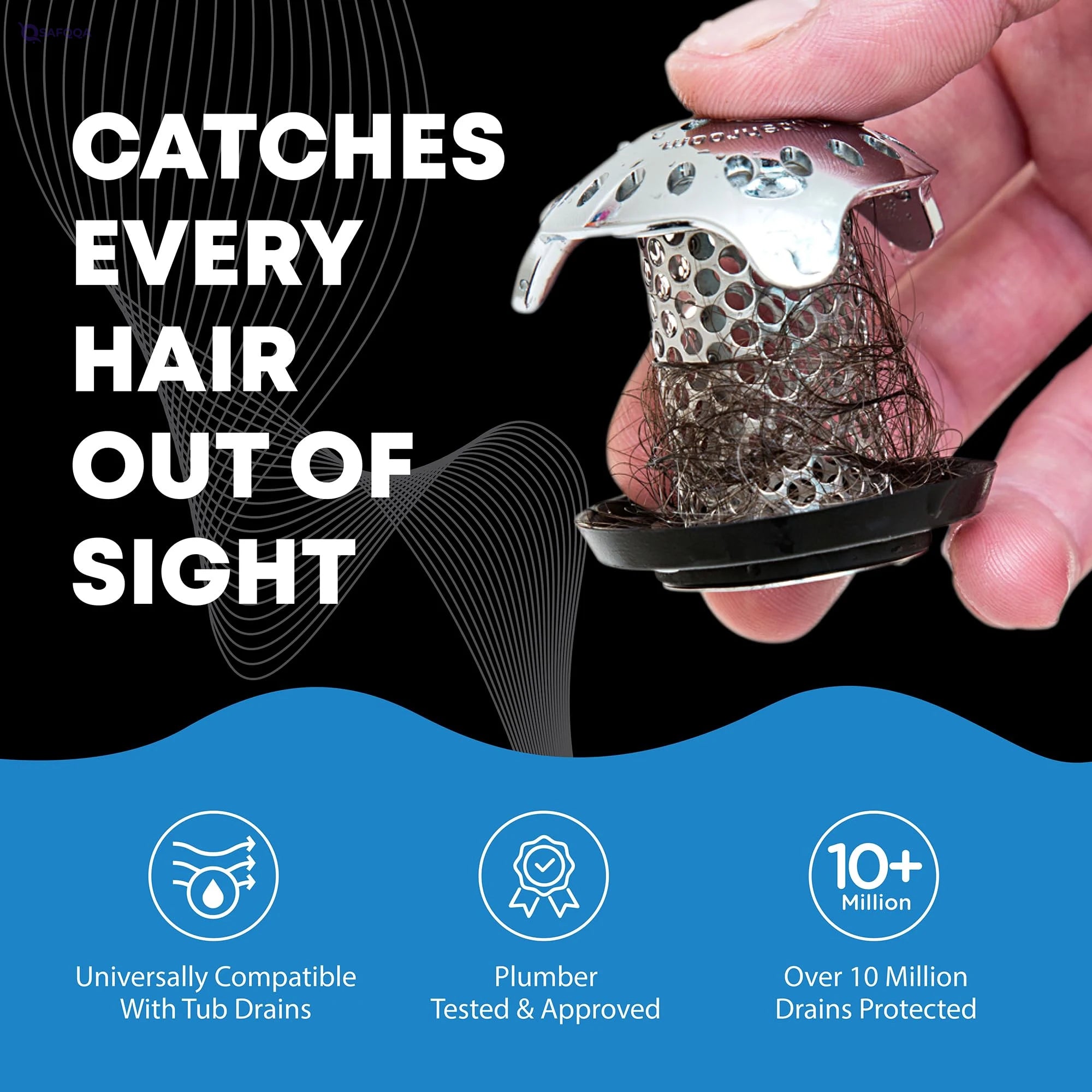 Tubshroom Ultra – Stainless Steel Bath Tub Drain Protector & Hair Catcher - Safqqa