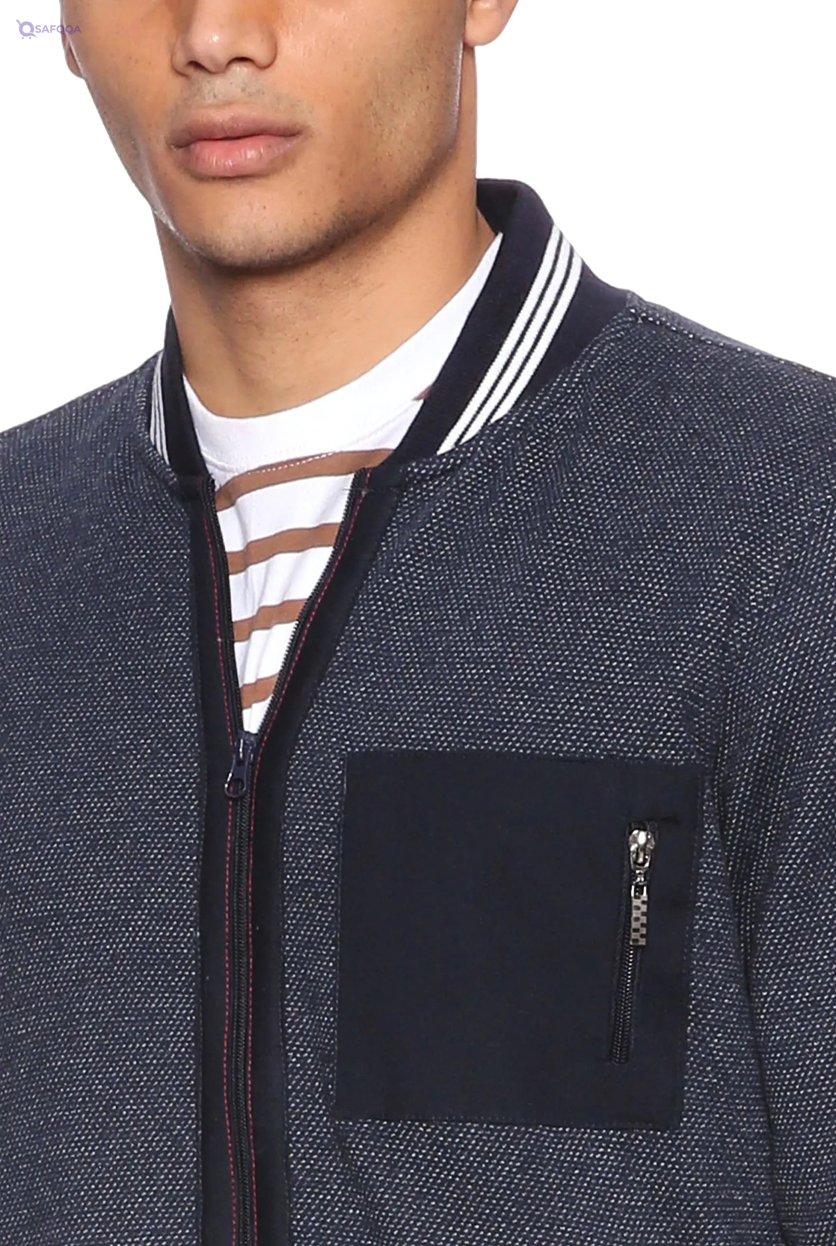 Bardis Wear men`s Cardigan Sweater , jaquard Navy, M - Safqqa