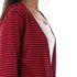 Jamila Women Hairline Stripes Front Pockets Long Sleeves Open Cotton Cardigan - Safqqa