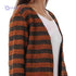 Jamila Women Striped Front Pockets Long Sleeves Open Cotton Cardigan - Safqqa