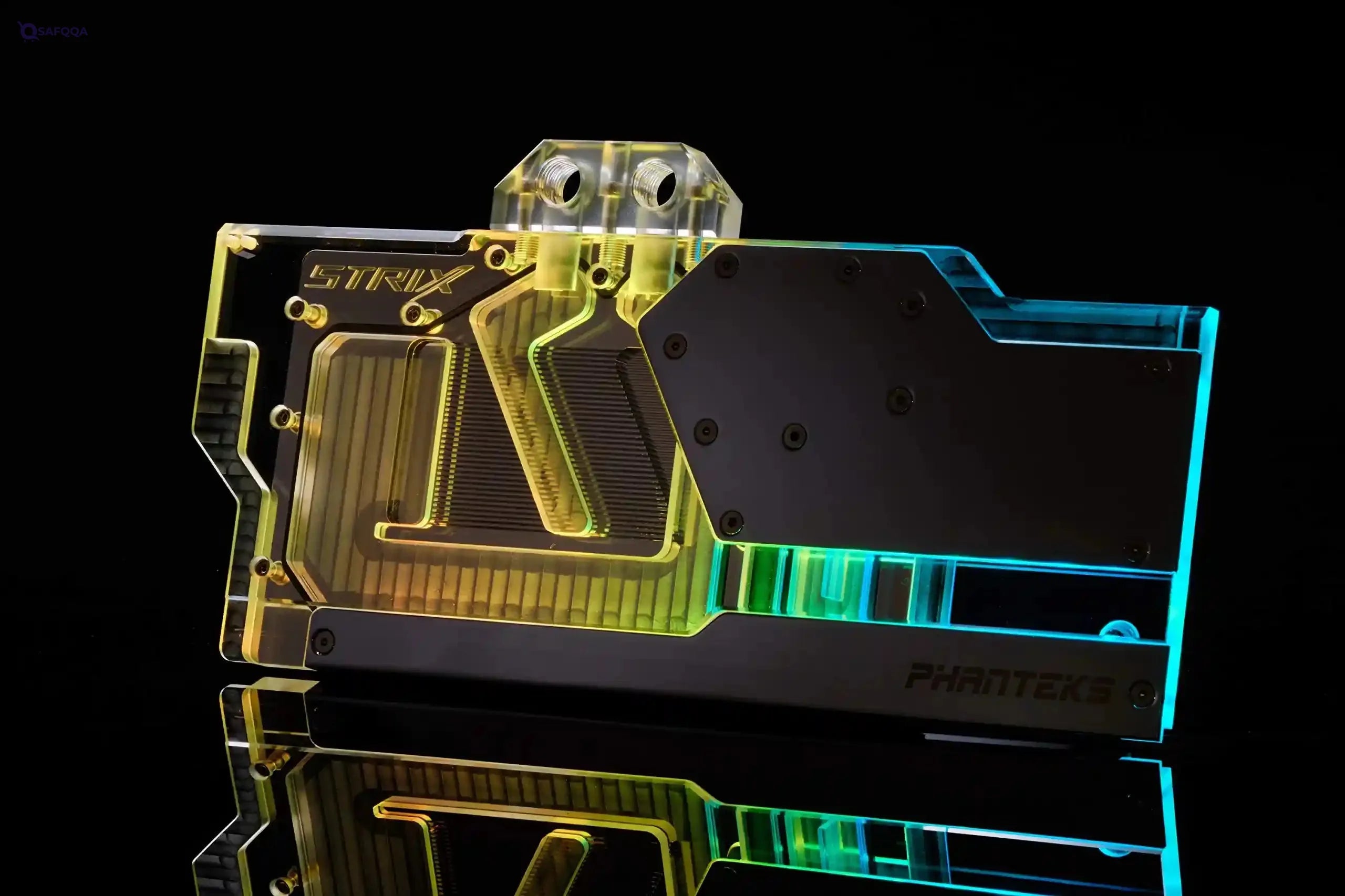 Phanteks (PH-GB2080TiAS_CR01) Glacier G2080Ti Strix GPU Full Waterblock for RTX 2080/2080Ti - Nickel-Plated, Acrylic, Addressable RGB, Mirror Chrome - Safqqa
