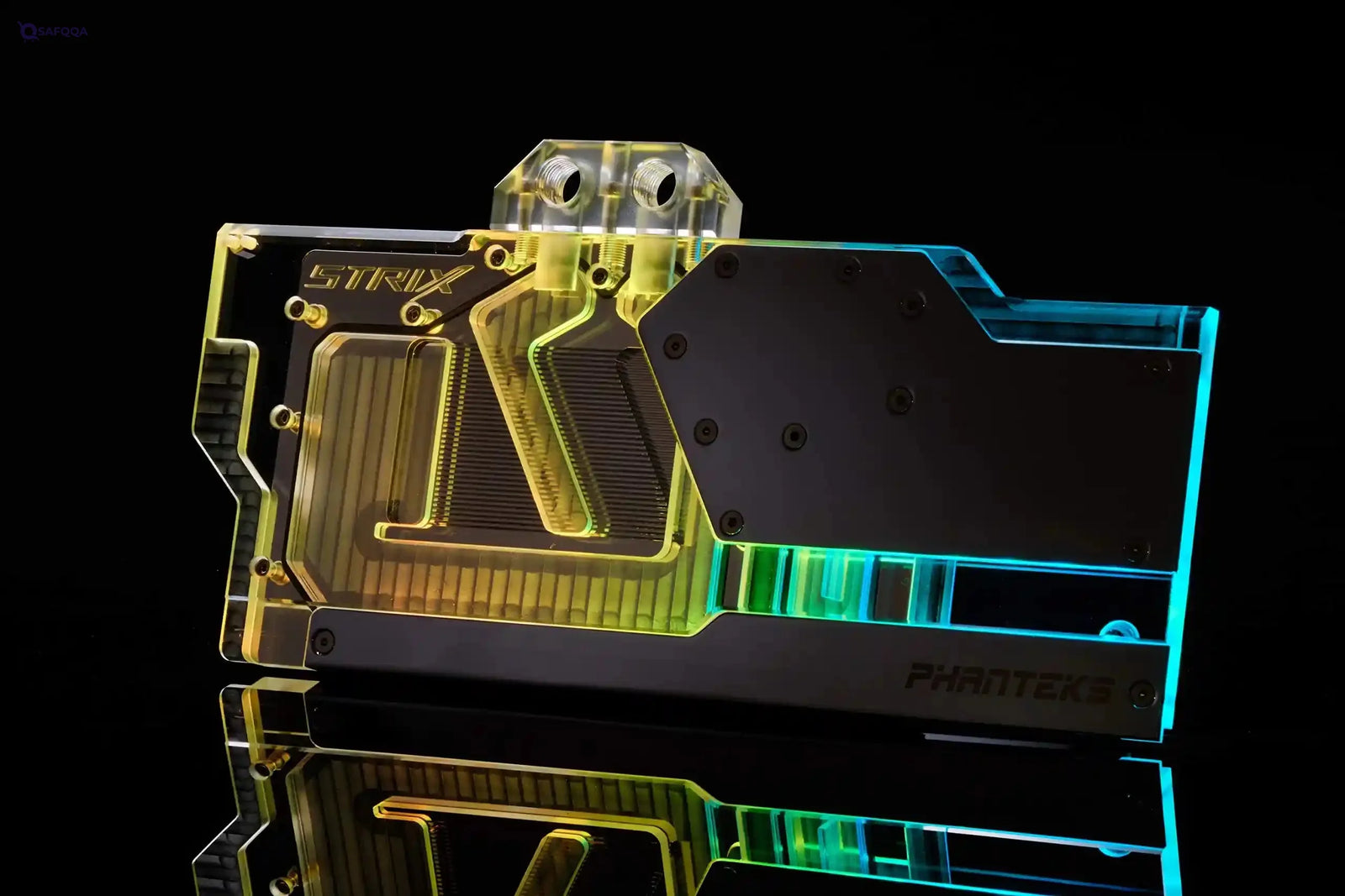 Phanteks (PH-GB2080TiAS_CR01) Glacier G2080Ti Strix GPU Full Waterblock for RTX 2080/2080Ti - Nickel-Plated, Acrylic, Addressable RGB, Mirror Chrome - Safqqa