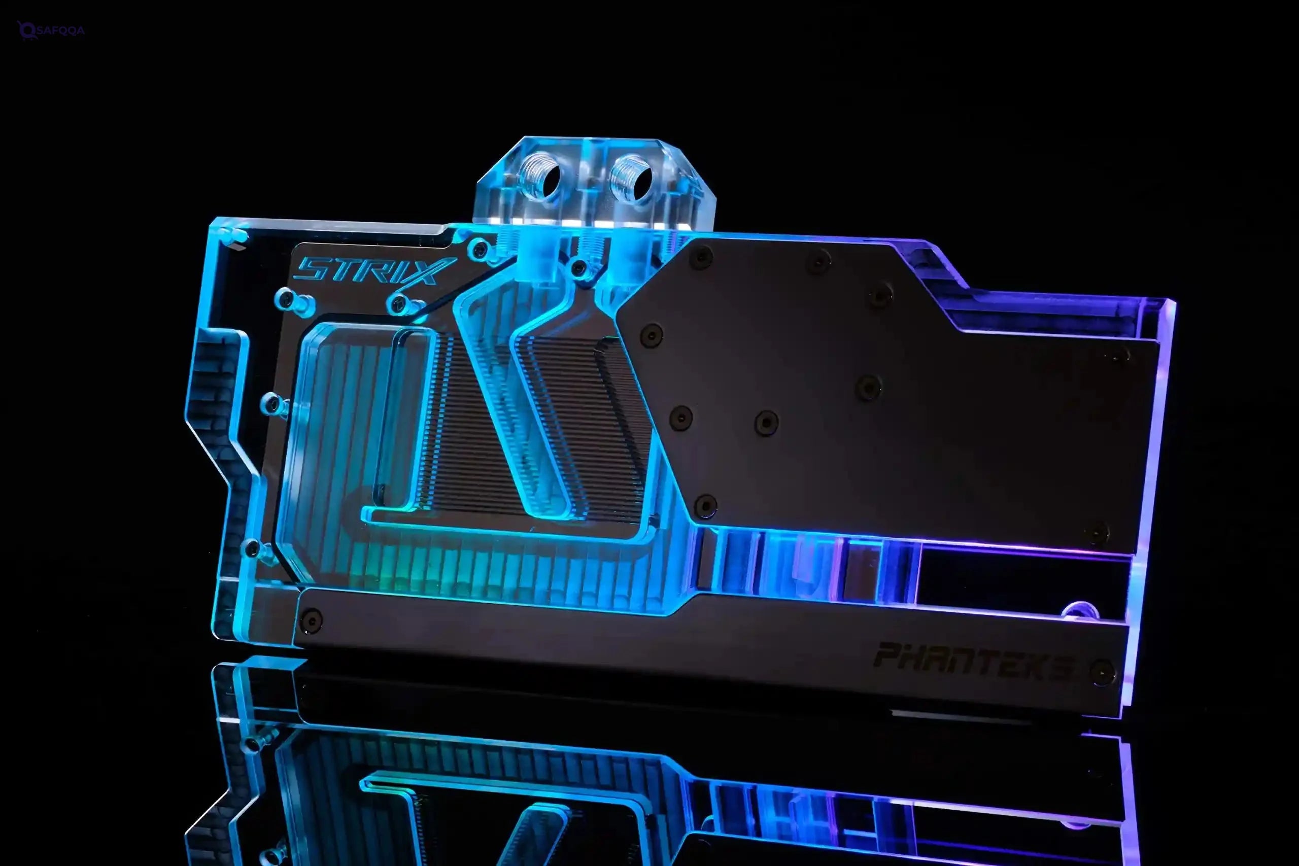 Phanteks (PH-GB2080TiAS_CR01) Glacier G2080Ti Strix GPU Full Waterblock for RTX 2080/2080Ti - Nickel-Plated, Acrylic, Addressable RGB, Mirror Chrome - Safqqa