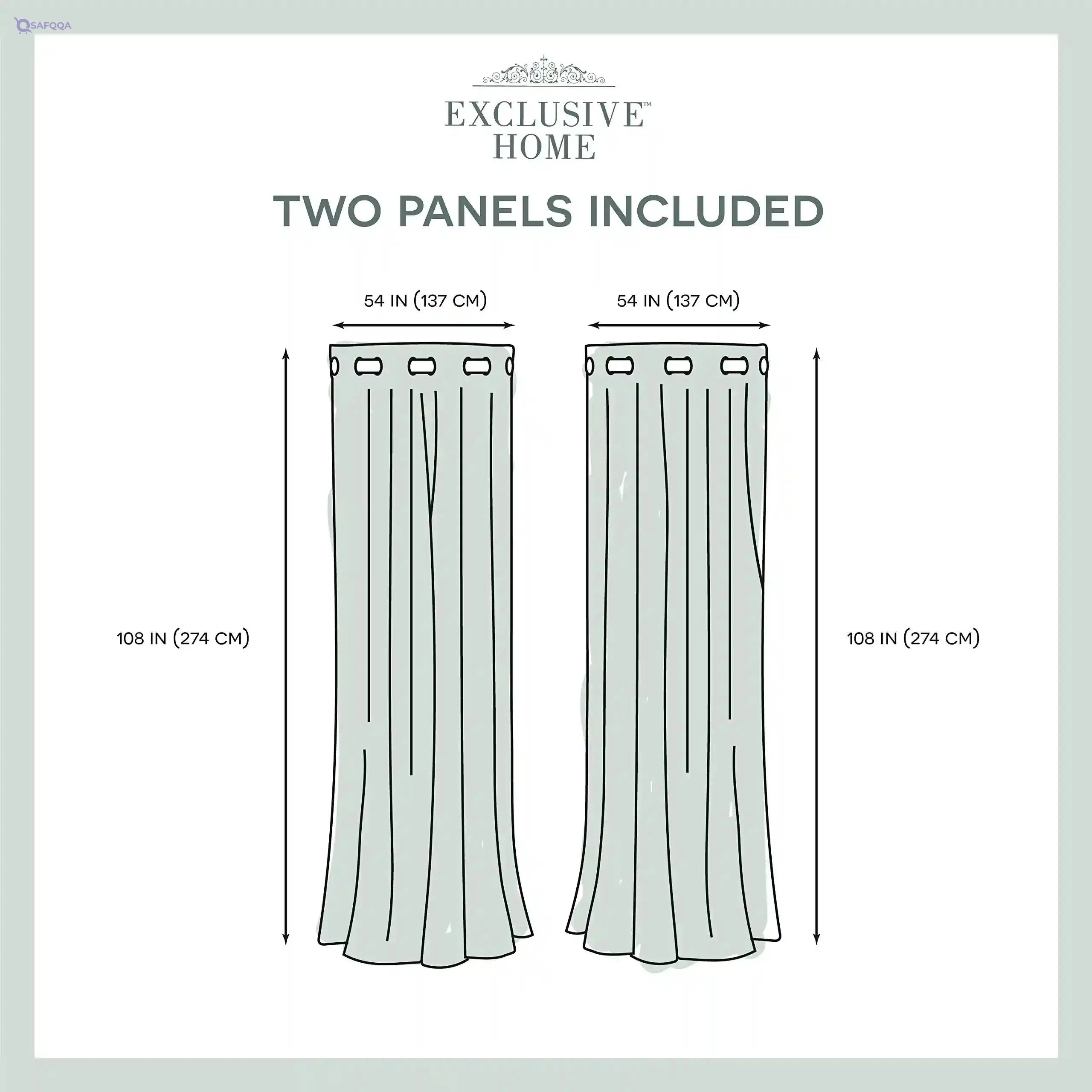 Exclusive Home Curtains Exclusive Home Kochi Light Filtering Linen Blend Grommet Top Curtain Panel Pair, 54x108, Indigo, 2 Count - Safqqa Egypt