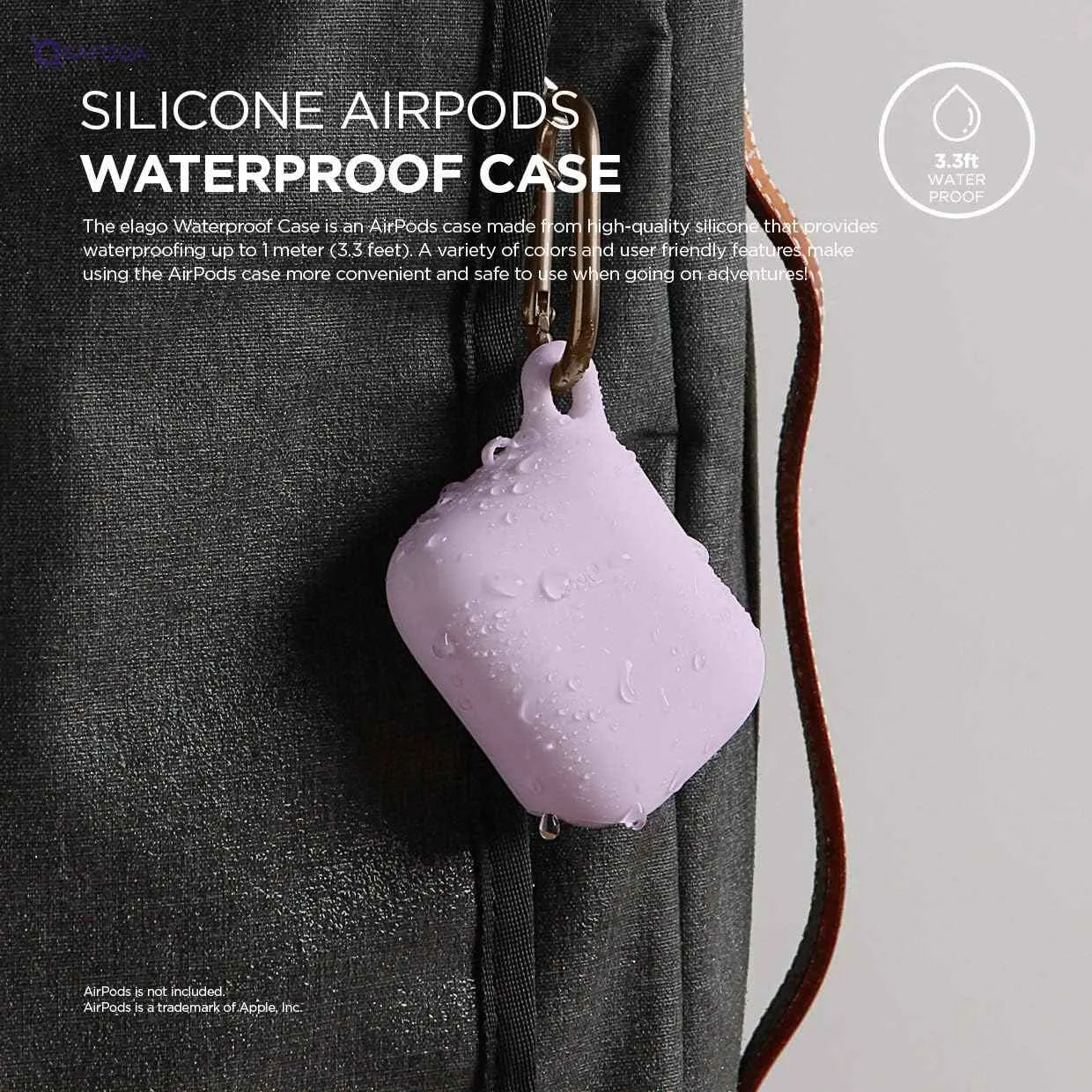 ELAGO AIRPODS WATERPROOF HANG CASE - LAVENDER - Safqqa Egypt