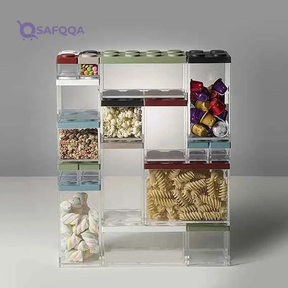 Omada BRICKSTORE Powder Blue Container – 10 x 10 x 10.5 cm, 0.5L Capacity - Safqqa Egypt