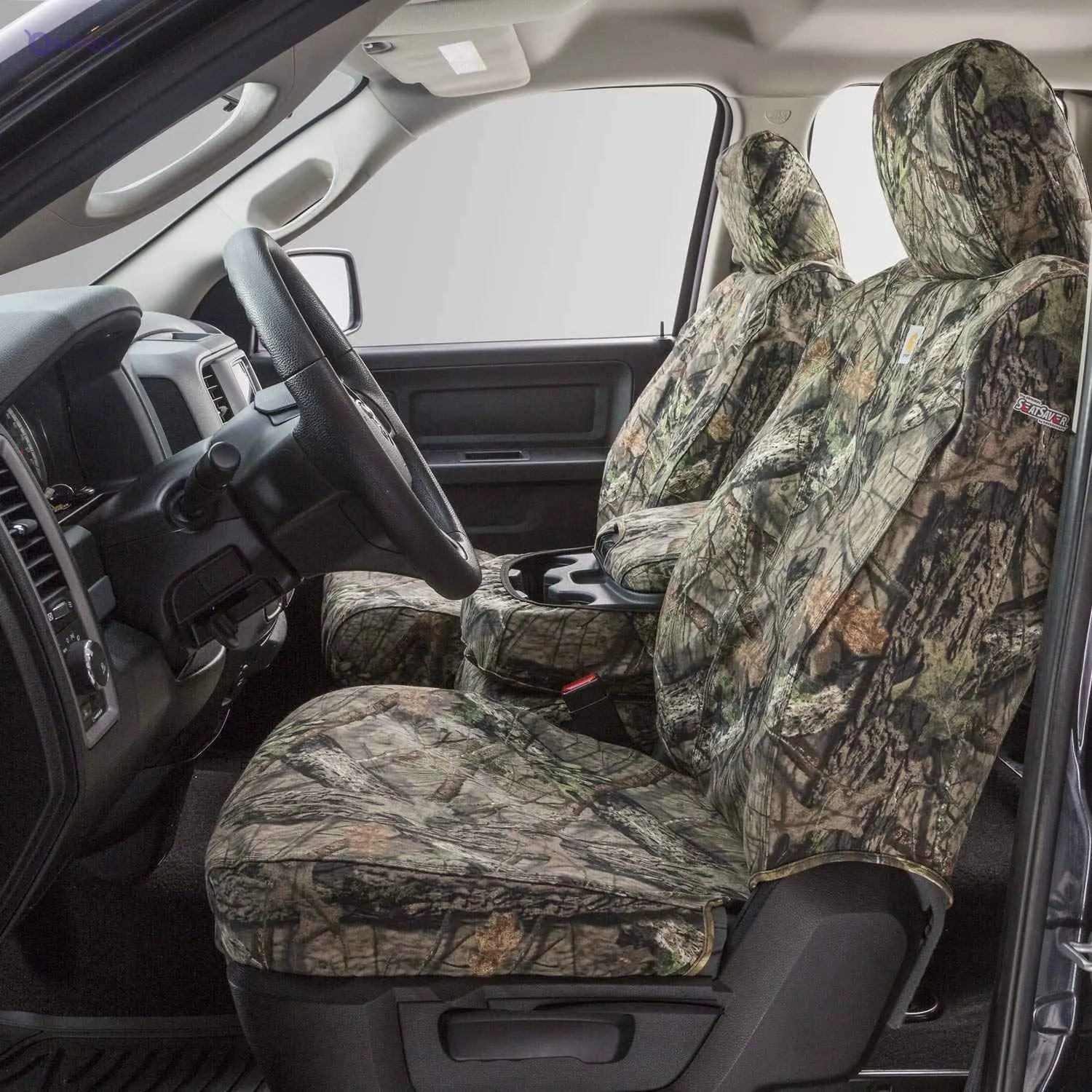 Covercraft Mossy Oak Camo Carhartt SeatSaver Custom Seat Covers | Fits 2015-2018 Ford F-150 | 1st Row 40/20/40 Bench Seat, Break-Up Country - Safqqa
