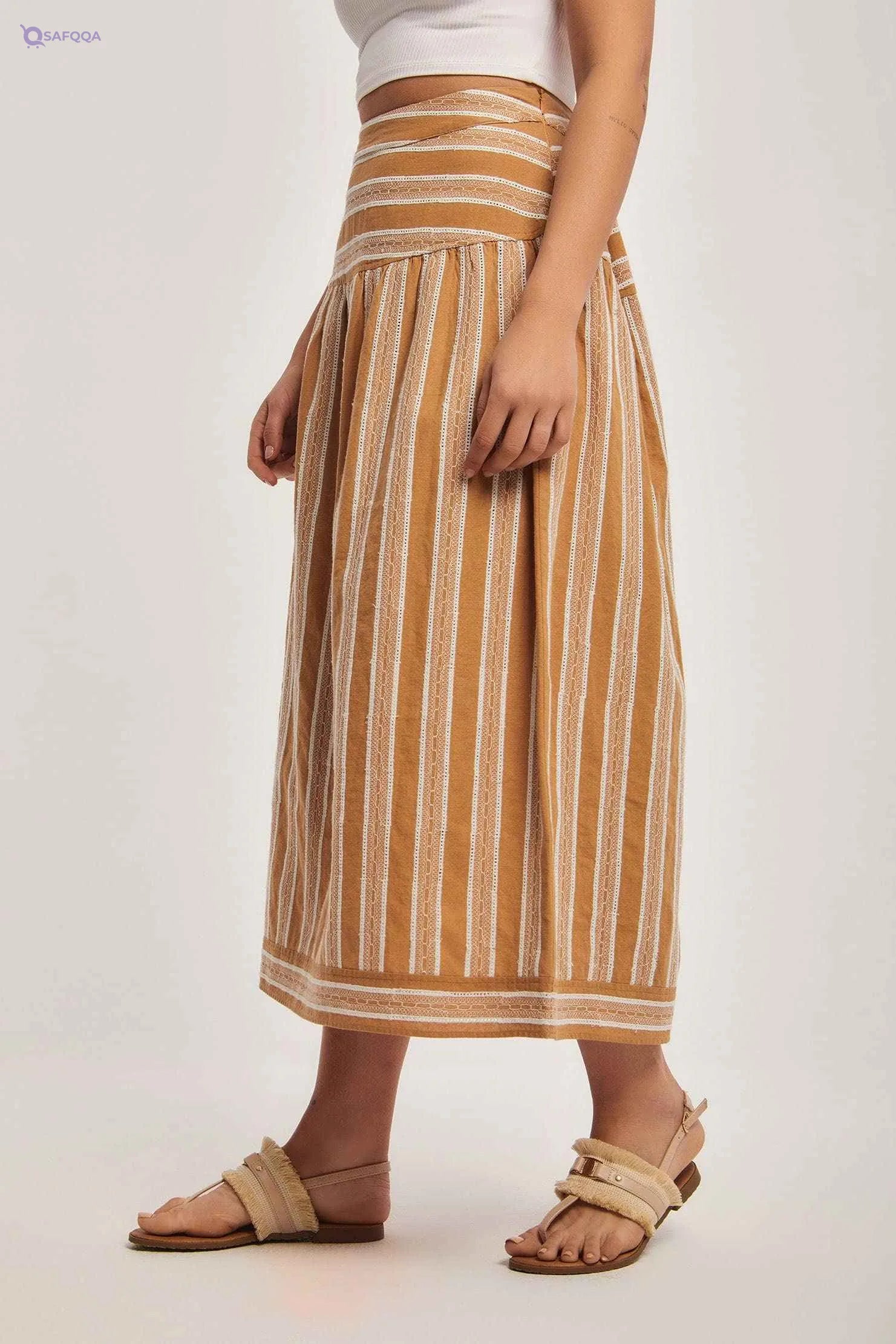 DALYDRESS Womens Fancy Full Embroidered Waist Fitted Skirt - Safqqa Egypt