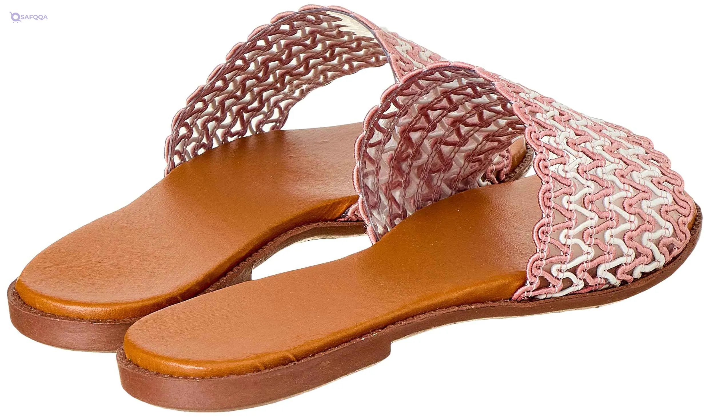 sway 1 c.m slippers,cotton lace fabric strap, - Safqqa Egypt