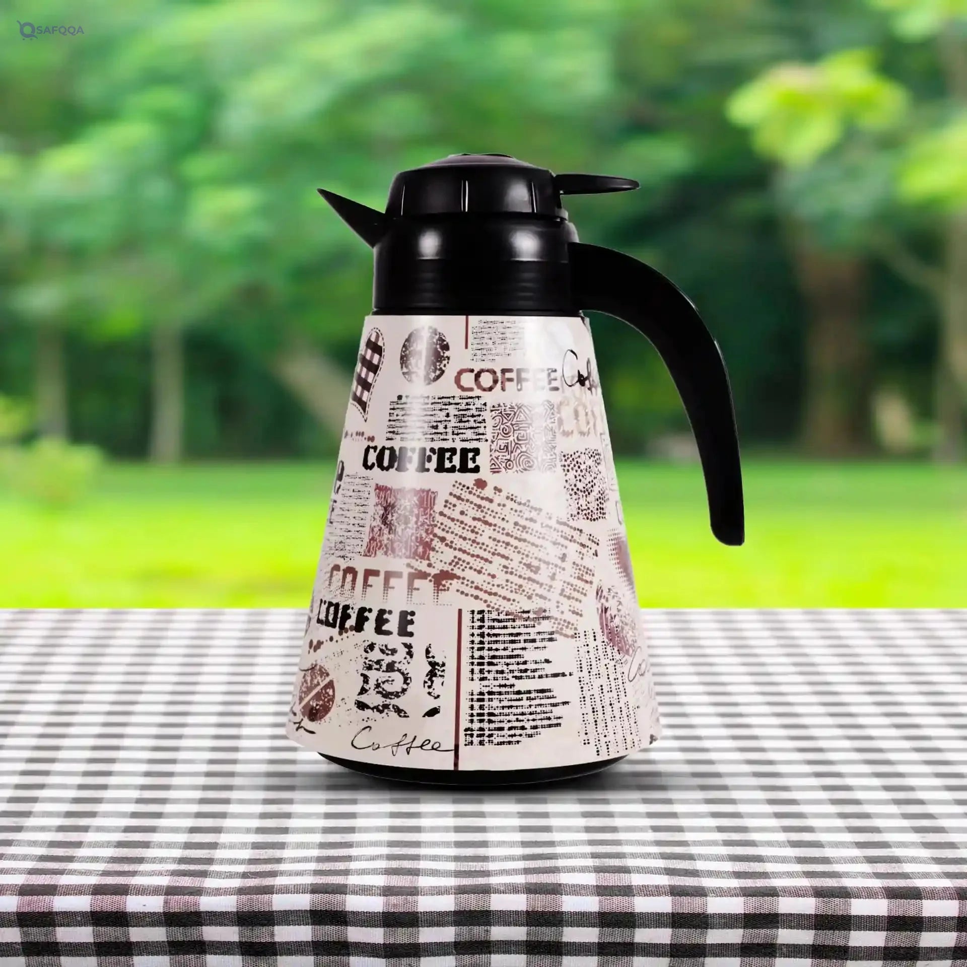 Herevin Conical Vacuum Flask – 1.2L Stainless Steel, Offwhite, Made in Turkey - Safqqa