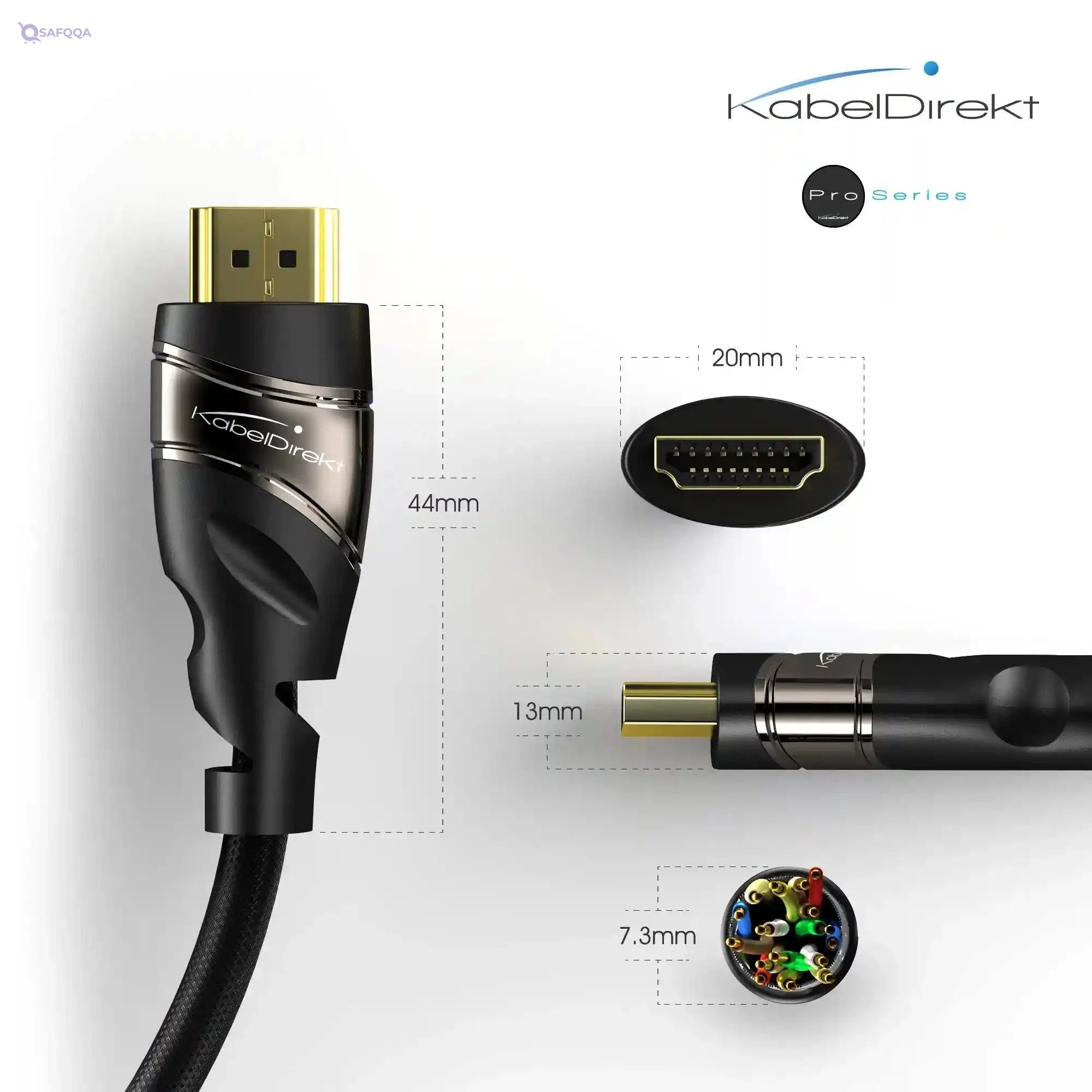 KabelDirekt – 1m HDMI Cable 4K / Cord compatible with (HDMI 2.0a/b, 2.0, 1.4a, 4K HDMI Cable, HDMI to HDMI, 4K@60HZ,1080p FullHD, UHD, Ultra HD, 3D, High Speed with Ethernet - Safqqa