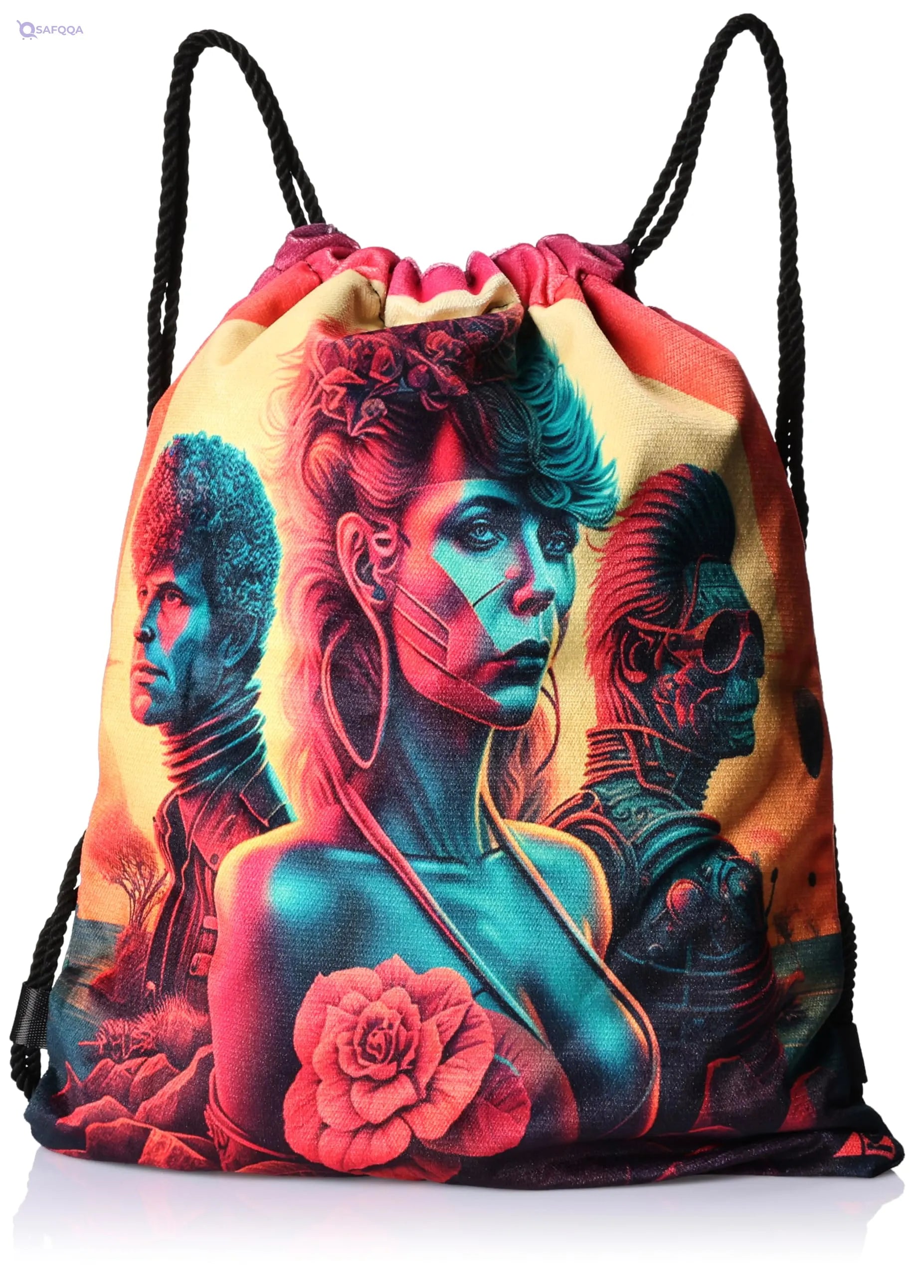 TAT DRAWSTRING BAG - 909, MultiColor, Large - Safqqa