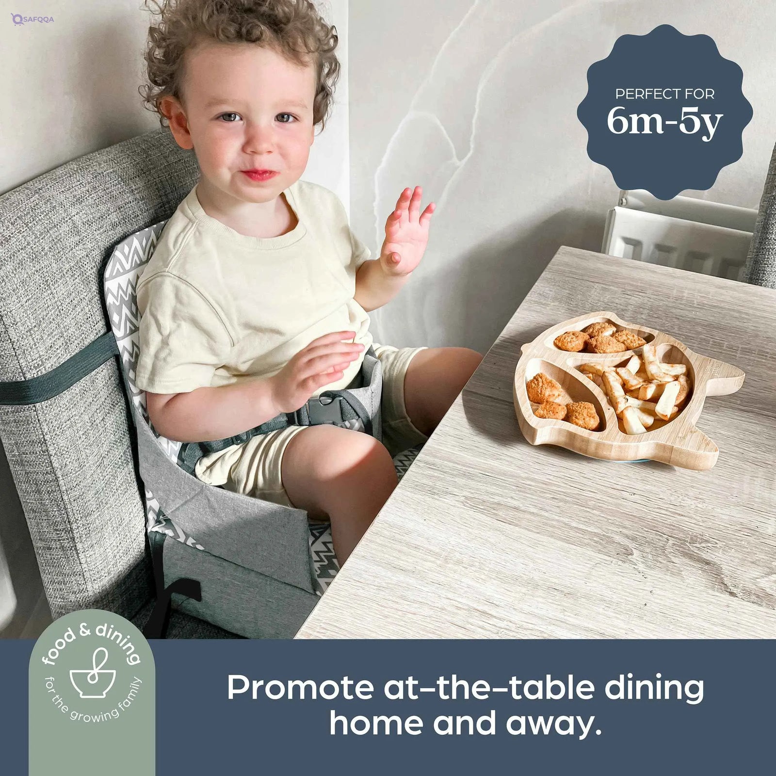 Dreambaby® Feeding & On-the-Go Kids Booster Seat with Handy Storage Compartments, Converts into Carry Bag - Safqqa