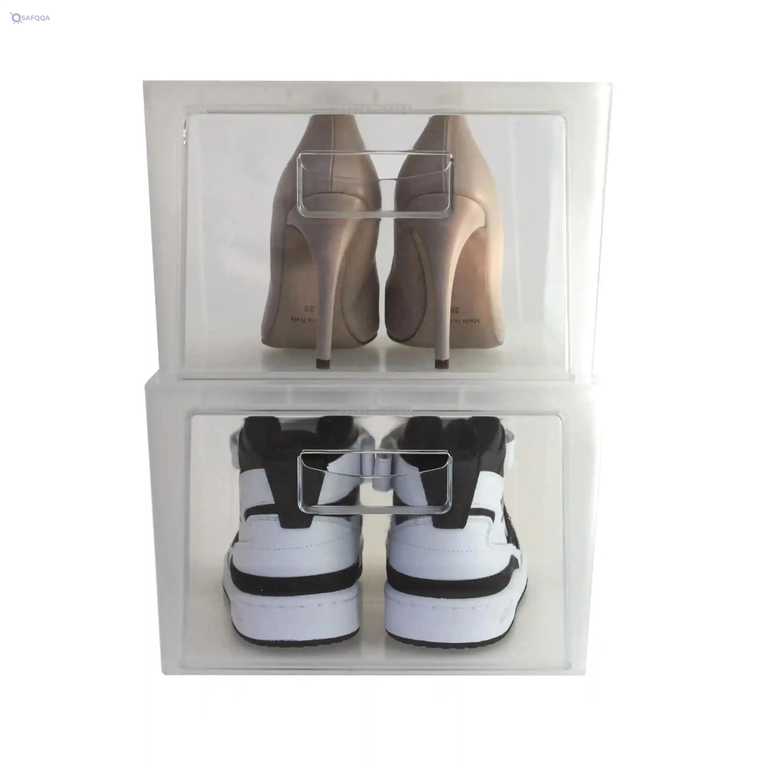 Snips, Set of 2 Shoes Rack, Shoes Organiser, Space Saving Shoe Boxes 37 x 27.7 x 25.7 cm,Made in Italy - Safqqa