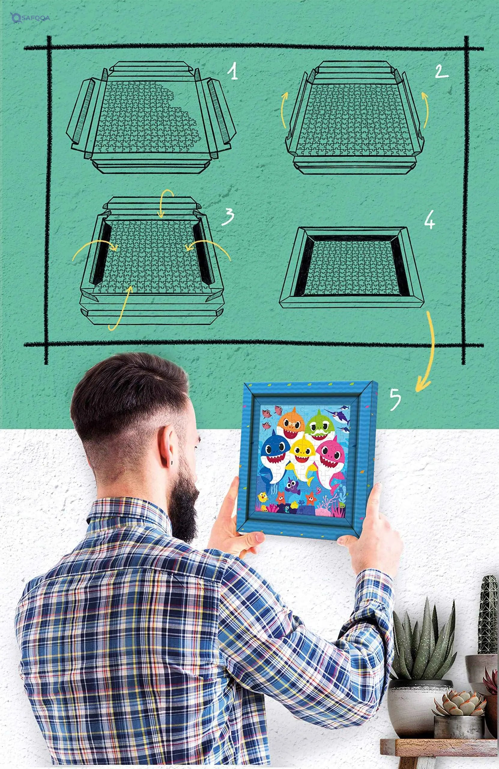 Clementoni Puzzle Frame Me Up Baby Shark - 60 Pieces - Safqqa Egypt