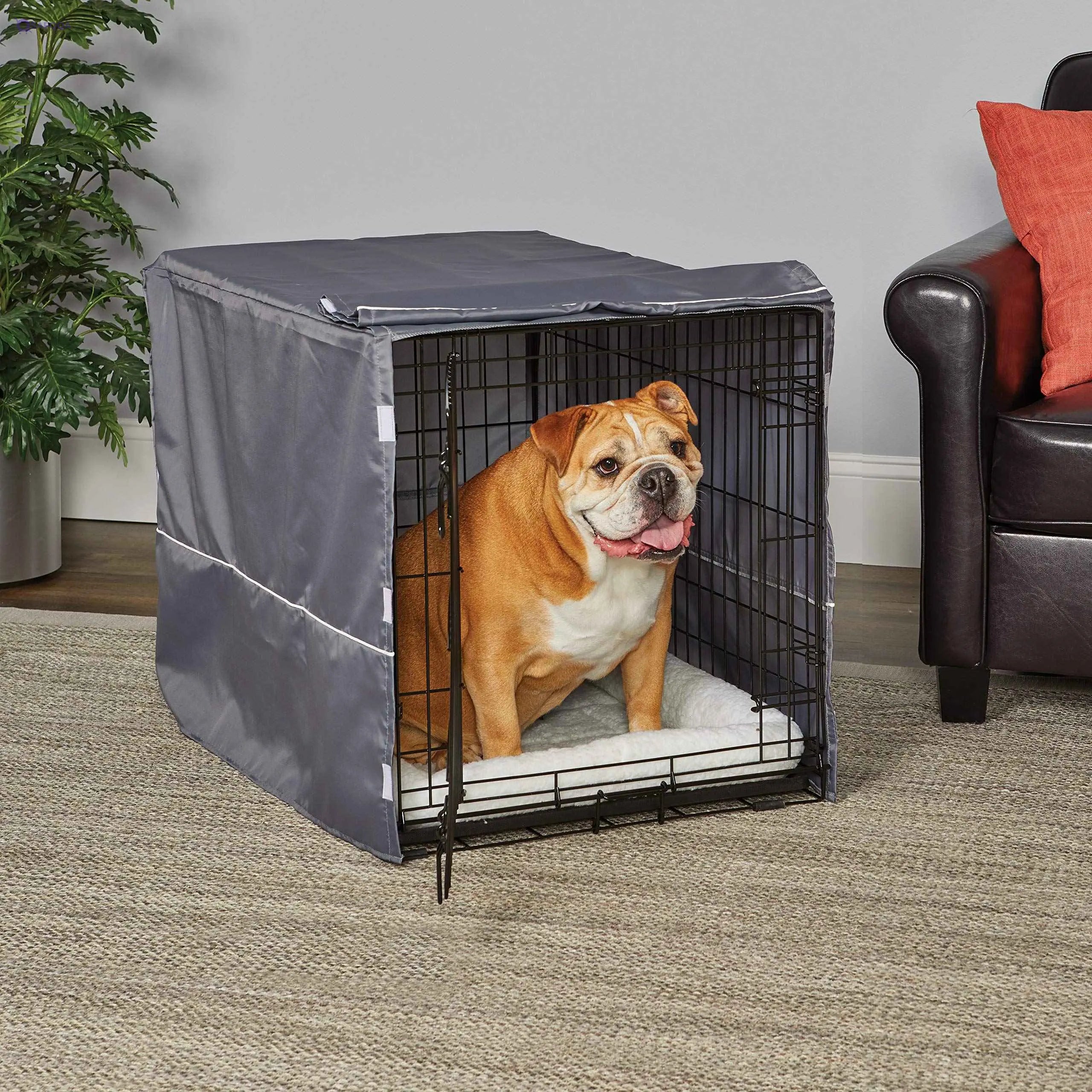 MidWest Homes for Pets,Midwest Dog Crate Cover, Privacy Dog Crate Cover Fits Midwest Dog Crates, Machine Wash & Dry,Light Gray,36-Inch,BCVR-36GY - Safqqa