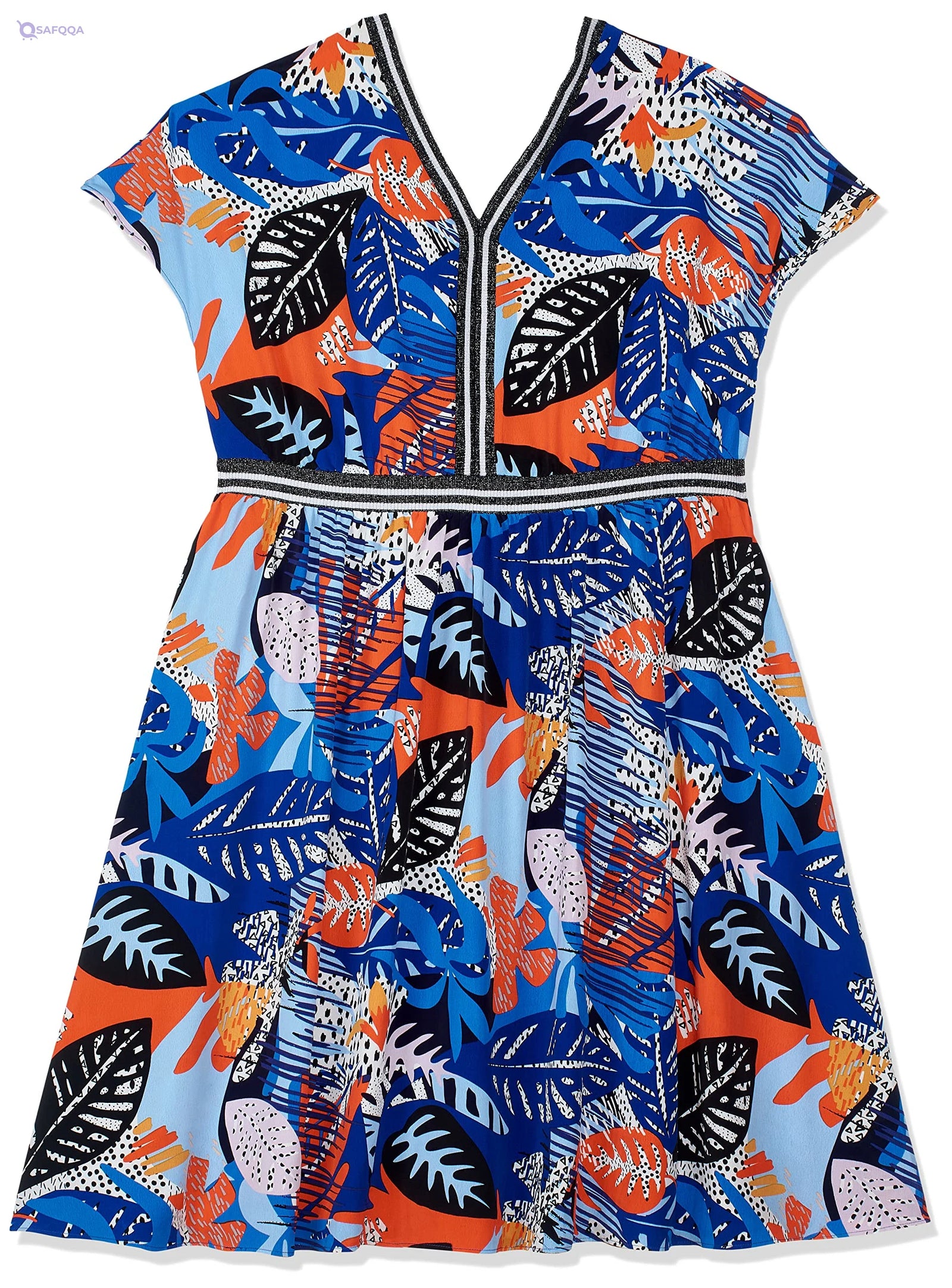 Female SP Splash Standard Casual Dress 7100337 TROPICAL PRI - Safqqa