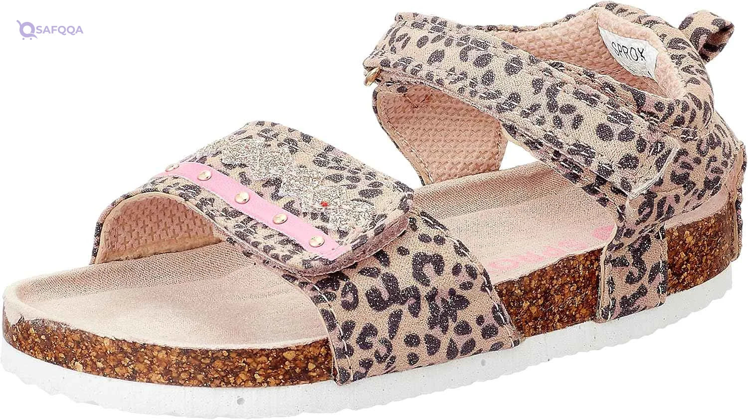 Sprox Leopard-Pattern Velcro-Strap Flat Sandals for Girls - Safqqa Egypt