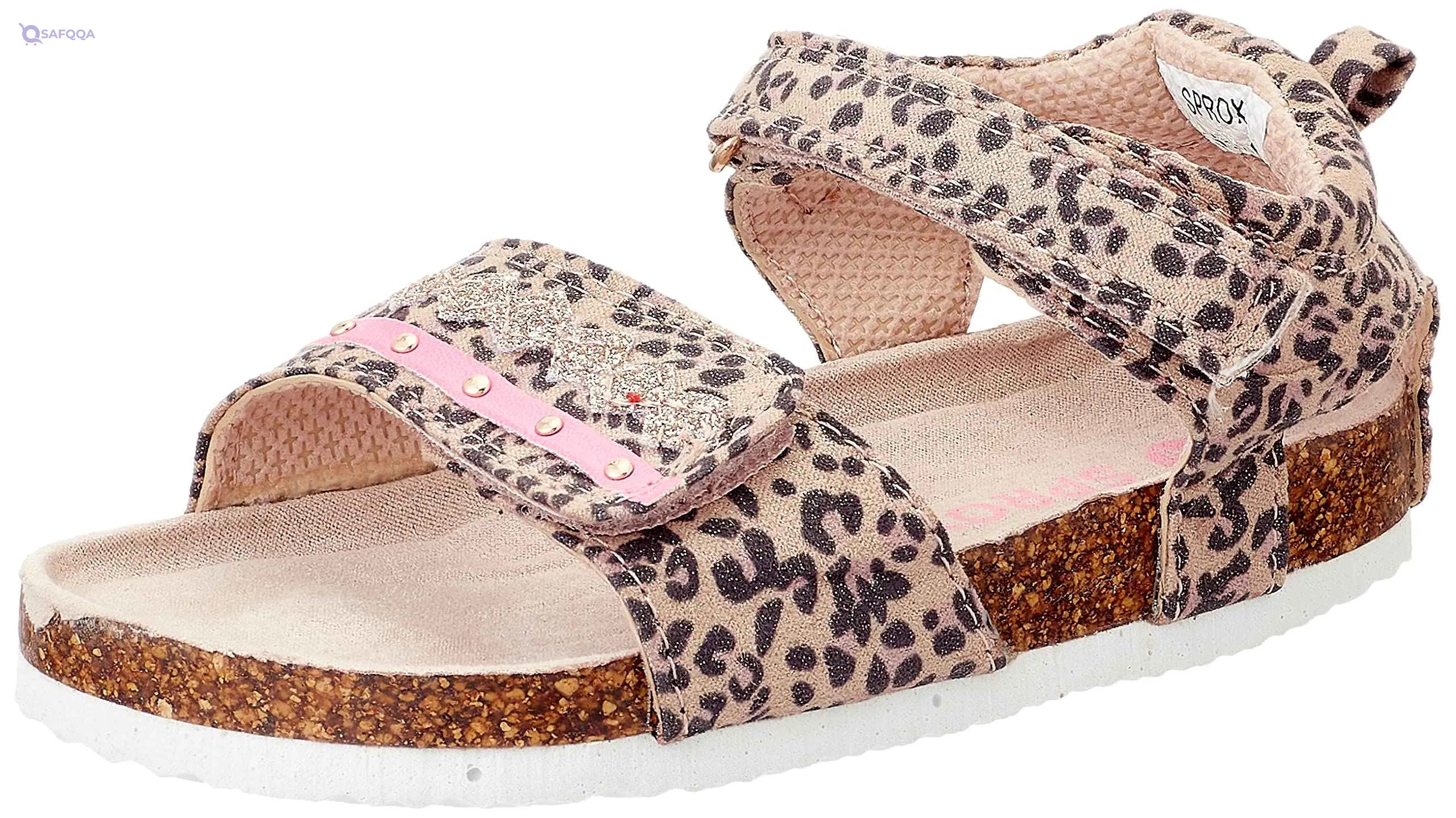 Sprox Leopard-Pattern Velcro-Strap Flat Sandals for Girls - Safqqa Egypt