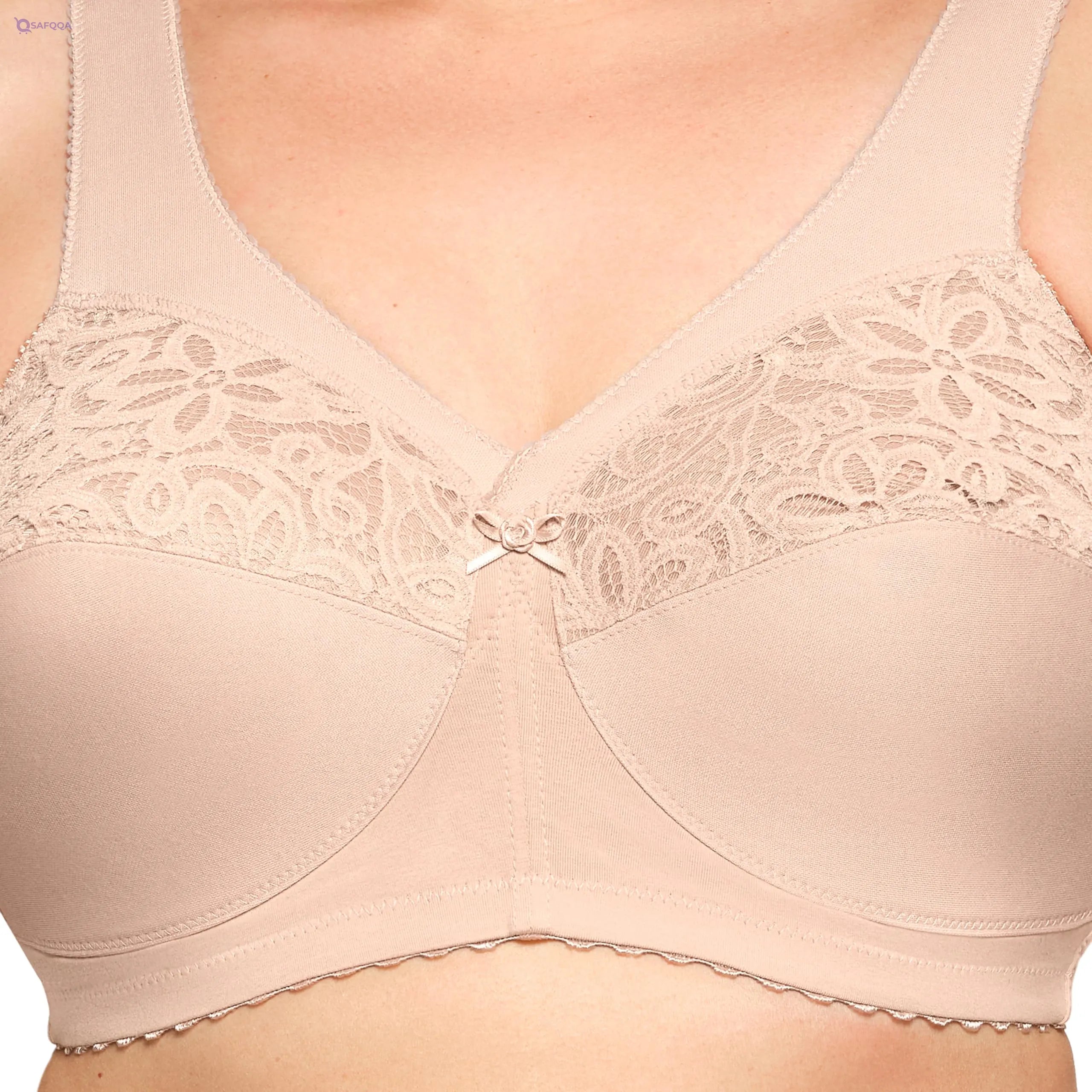 Glamorise Cotton Comfort Wirefree Bra for Plus Size Women - Safqqa