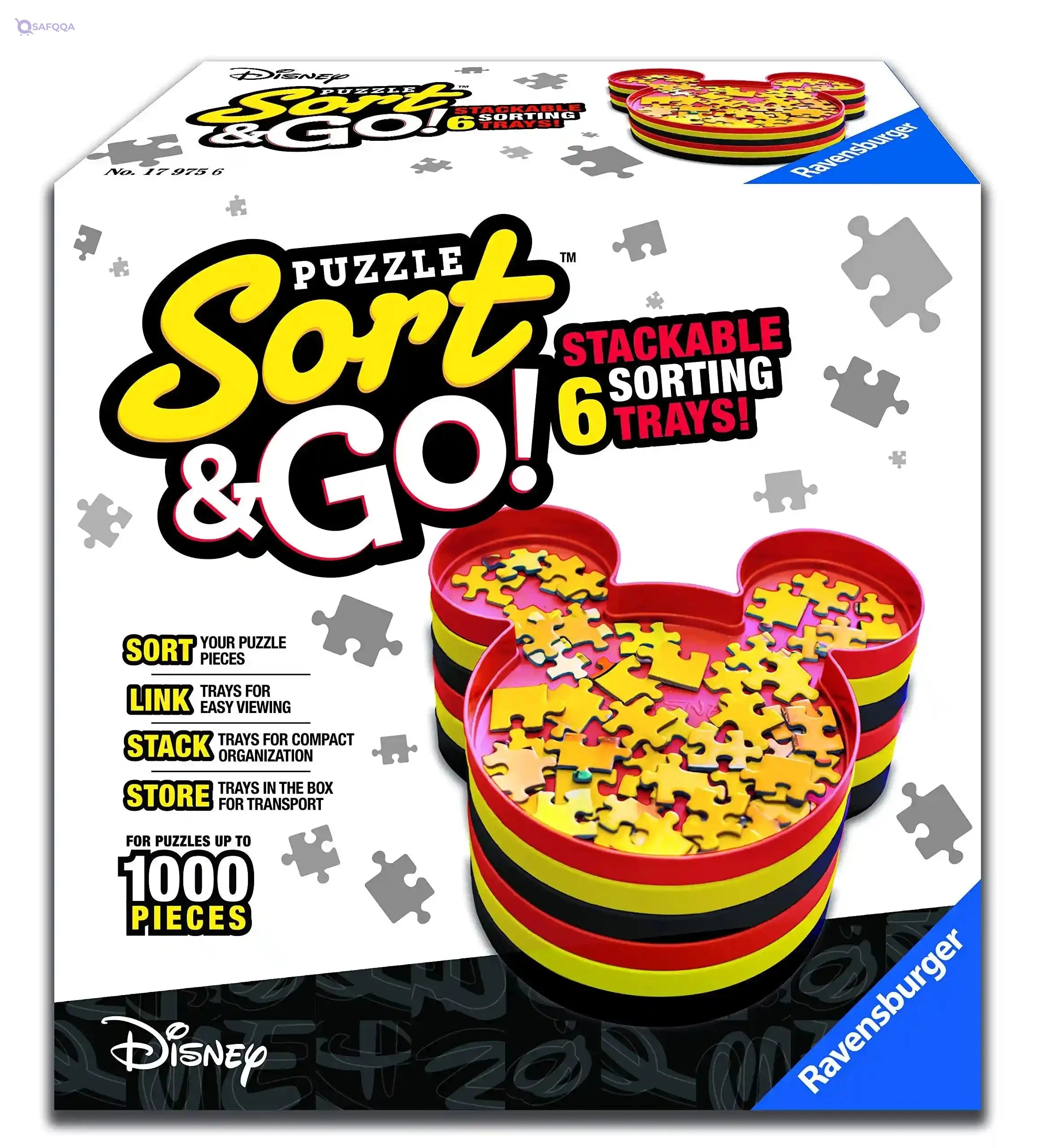 Ravensburger Sort and Go Mickey Mouse 3D Puzzle, 6 Stackable Sorting Trays - Multi Color - Safqqa Egypt