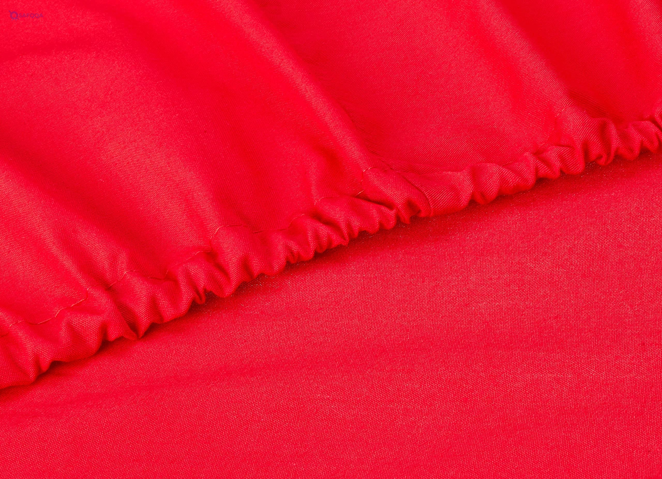 Portal Fitted Sheet, Size 120*200cm,Red - Safqqa