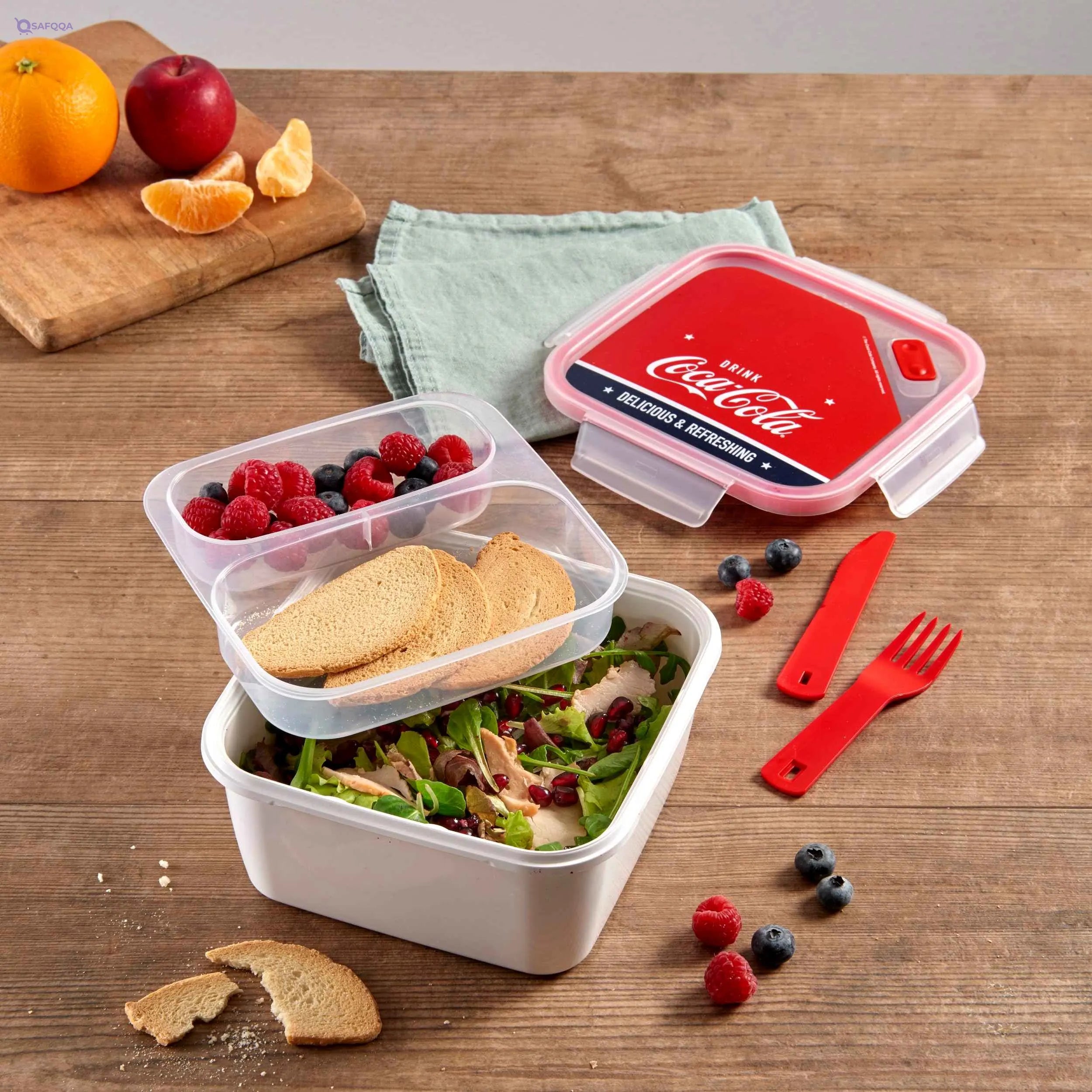 Snips Coca-Cola Square Lunch Box 1.4 L- Made in Italy Lunch Box 0% Bpa - Safqqa