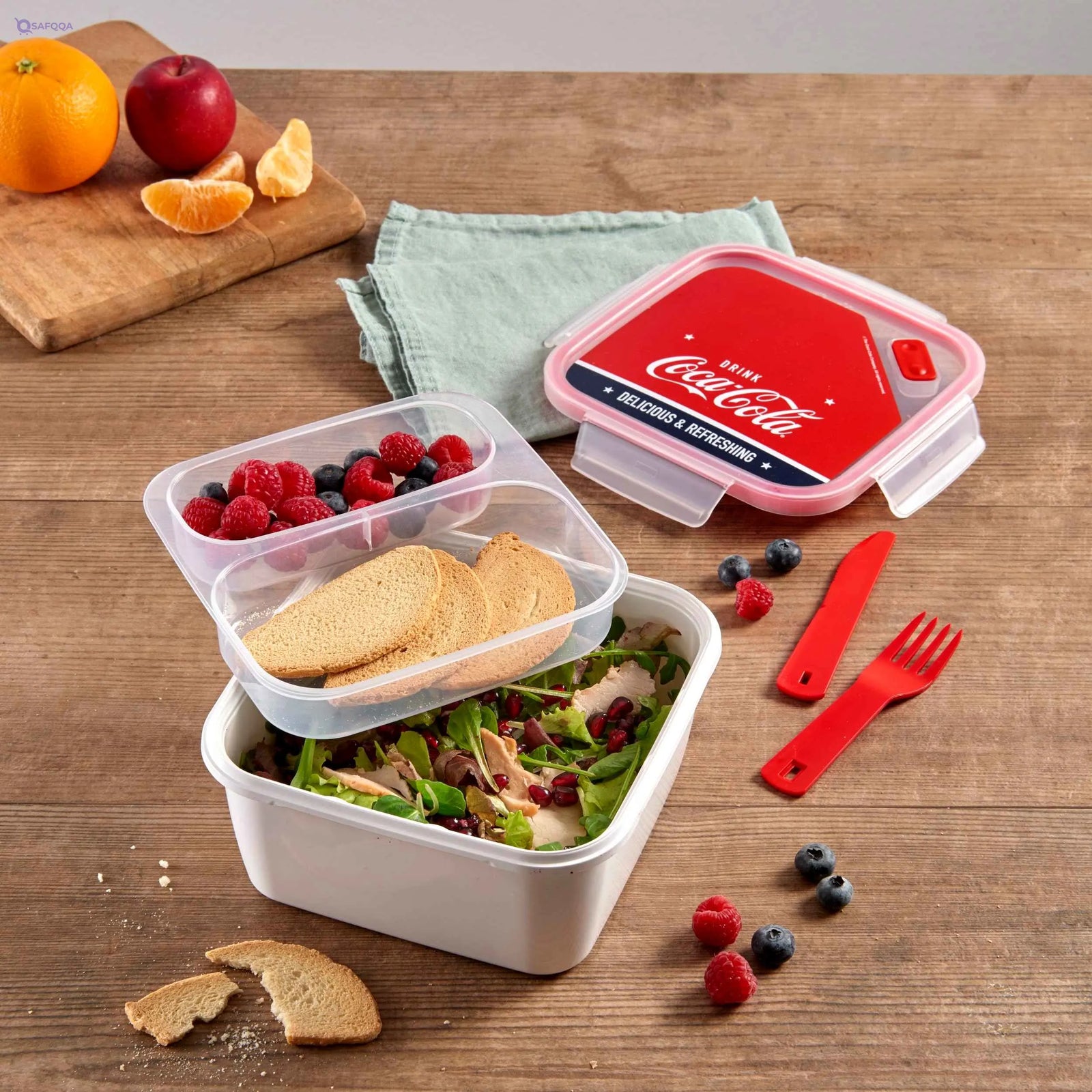 Snips Coca-Cola Square Lunch Box 1.4 L- Made in Italy Lunch Box 0% Bpa - Safqqa