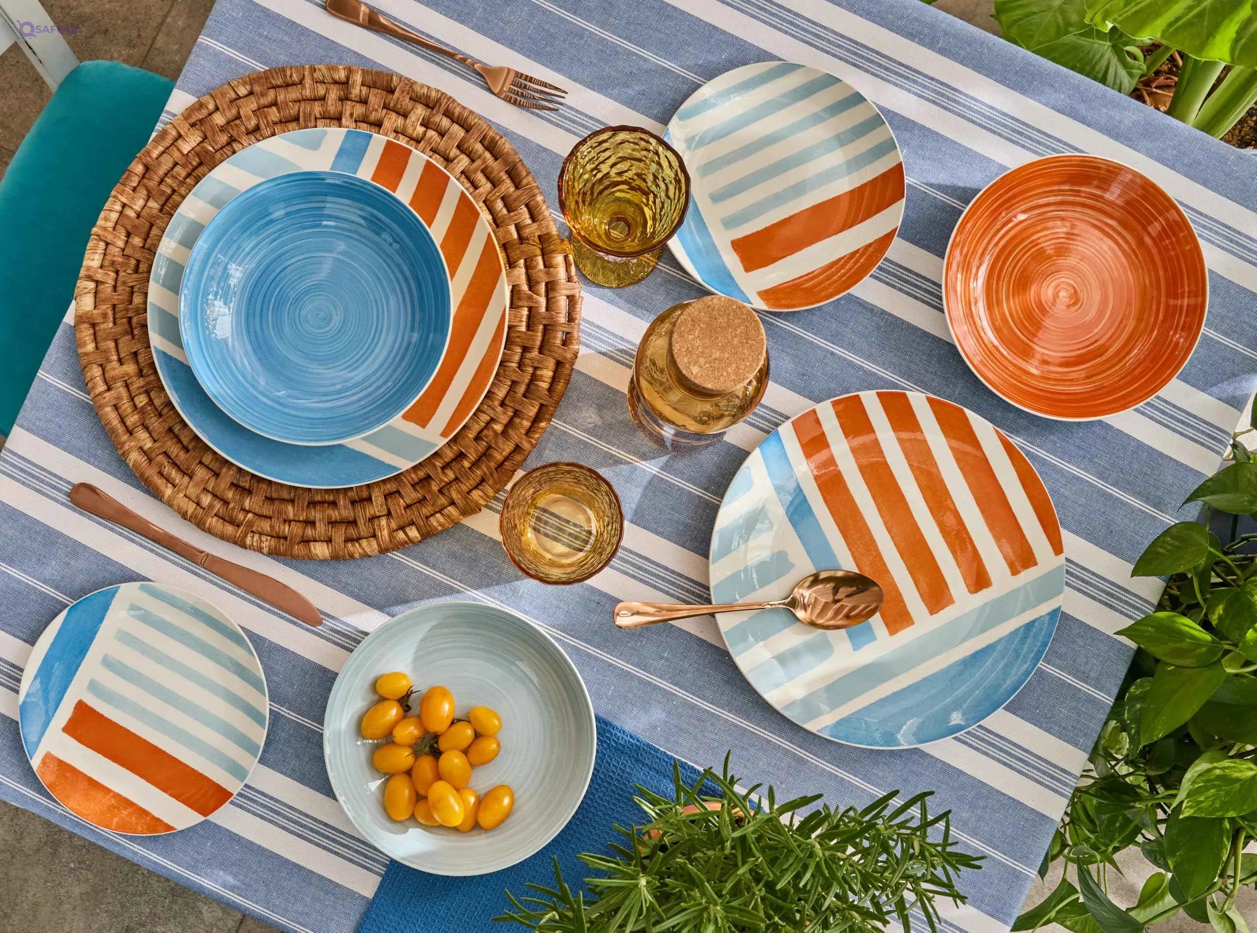 Tognana Madison 18-Piece Porcelain Dinnerware Set – Portofino Pattern - Safqqa