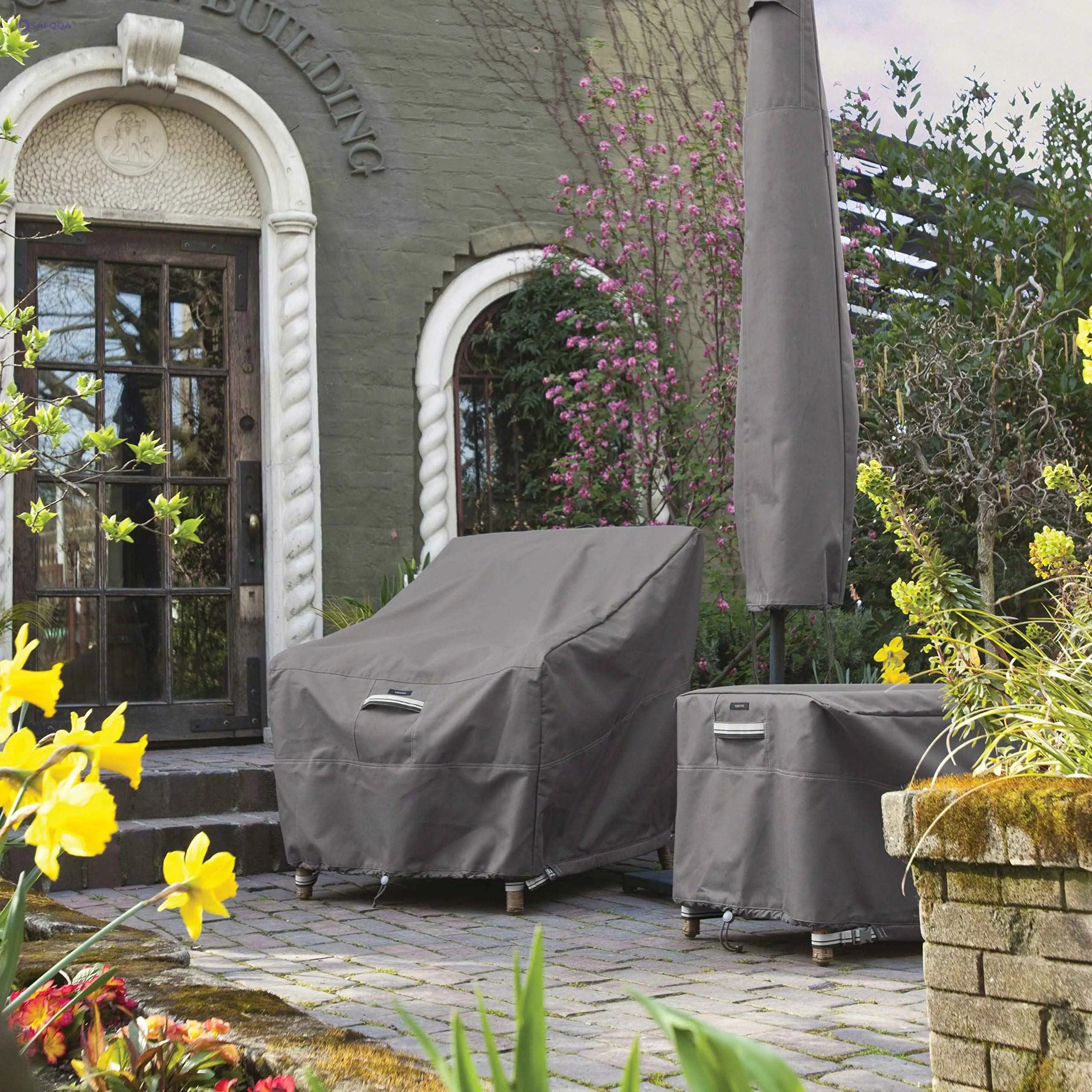 Classic Accessories 55-148-015101-EC Ravenna Cover, Fits 40 x 40 Square Fire Pits, Taupe - Safqqa