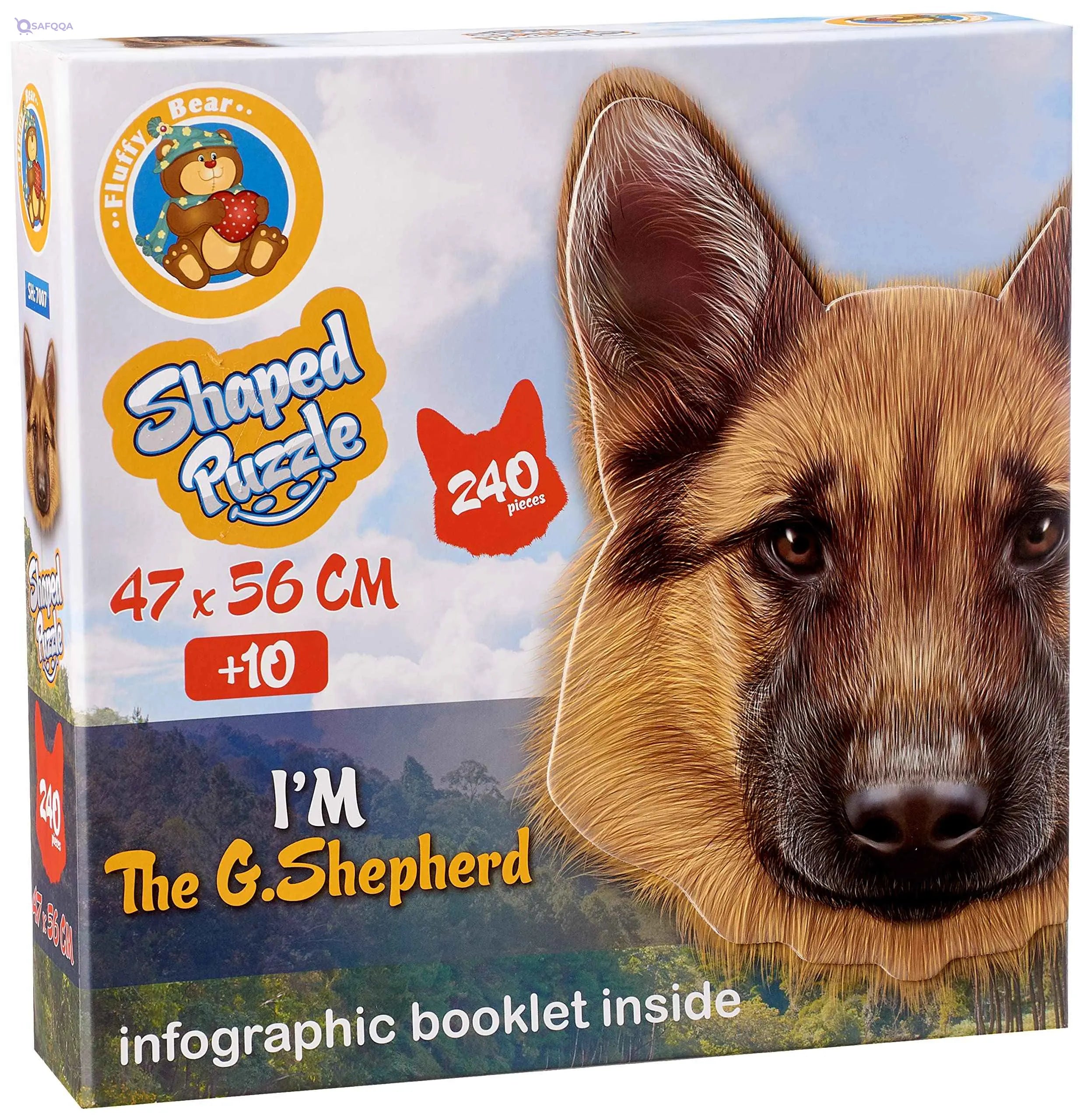 Fluffy Bear SH-7007 German Shepherd Shaped Puzzle - 240 Pieces - Safqqa Egypt