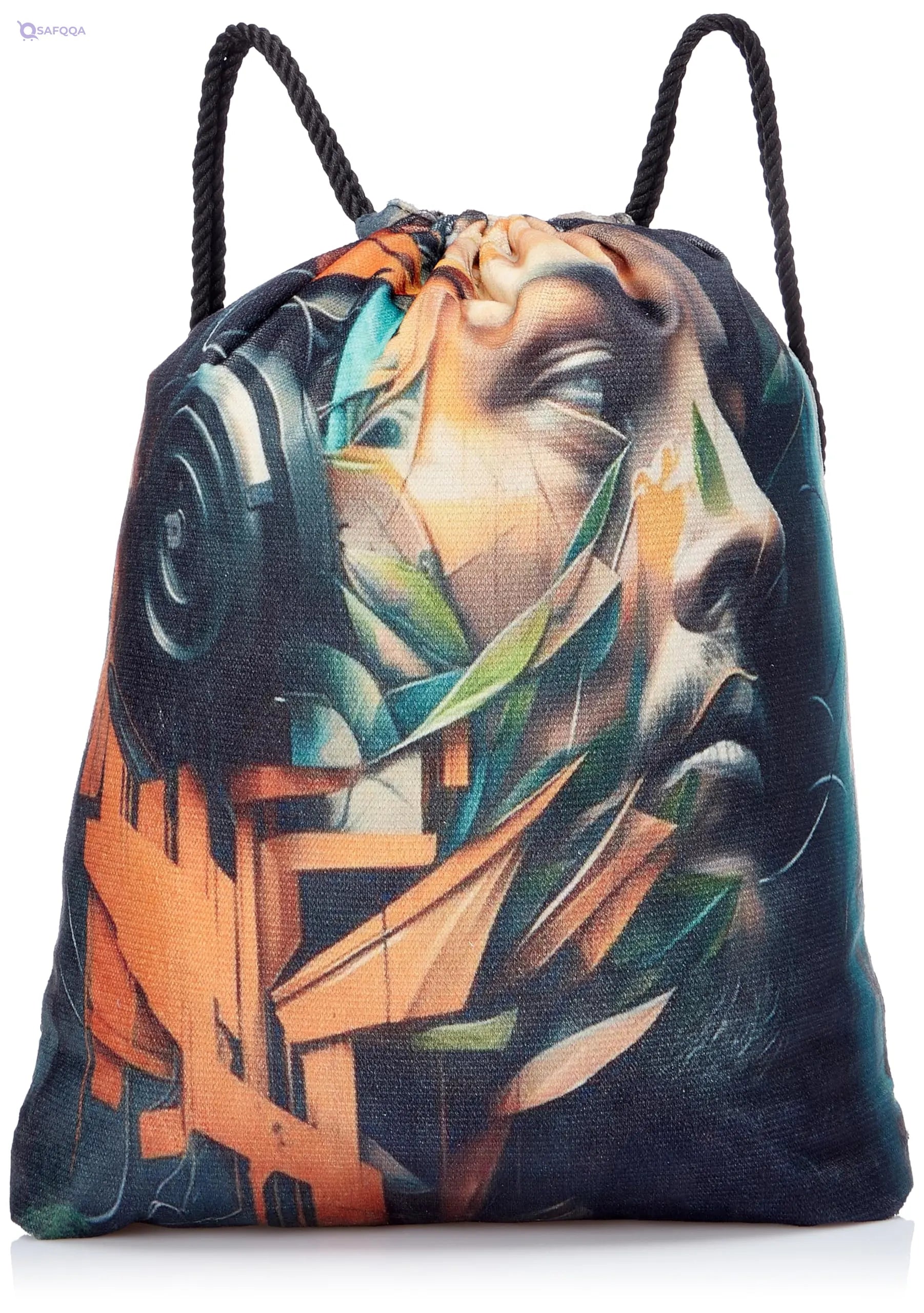 TAT DRAWSTRING BAG - 687, MultiColor, Large - Safqqa