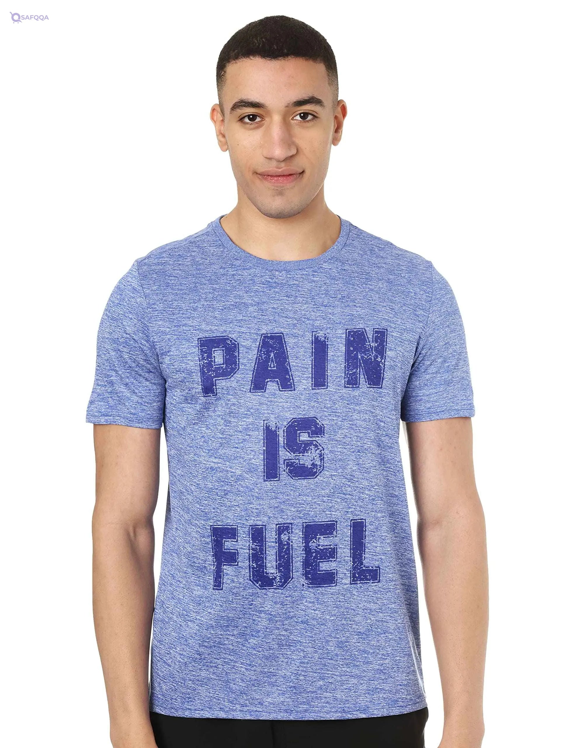 Magma Printed Round Neck Short Sleeves Regular-Fit Sports T-Shirt for Men - Safqqa Egypt