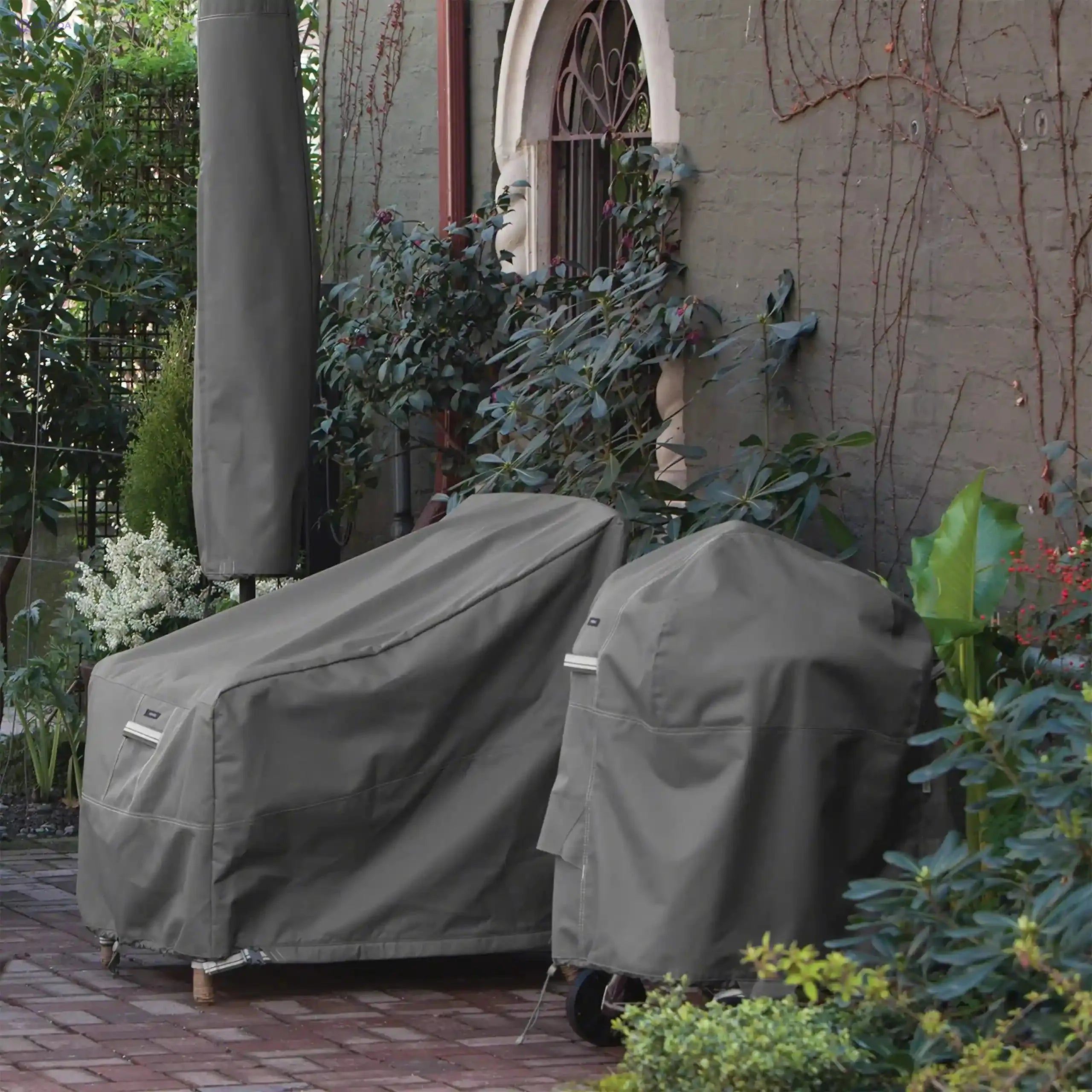 Classic Accessories 55-148-015101-EC Ravenna Cover, Fits 40 x 40 Square Fire Pits, Taupe - Safqqa