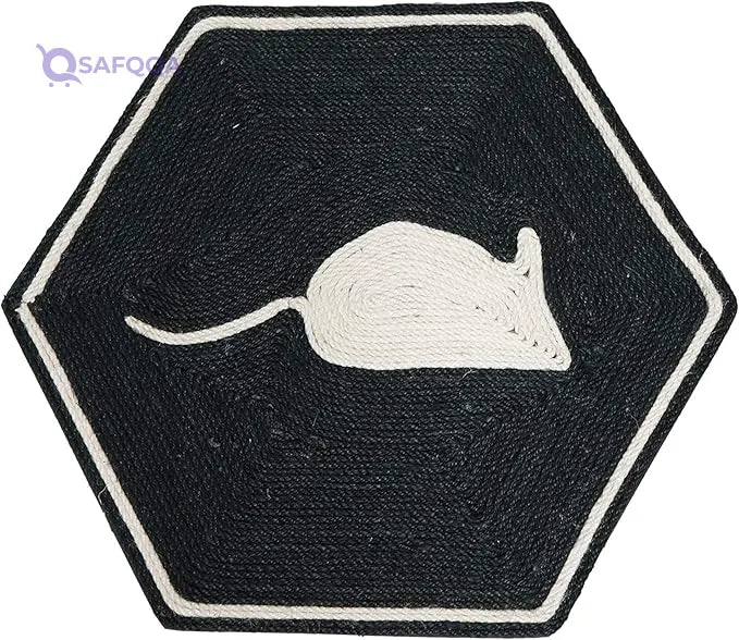 Aime Scratching Mat Mouse Hexagonal Black 39.5 cm - Safqqa