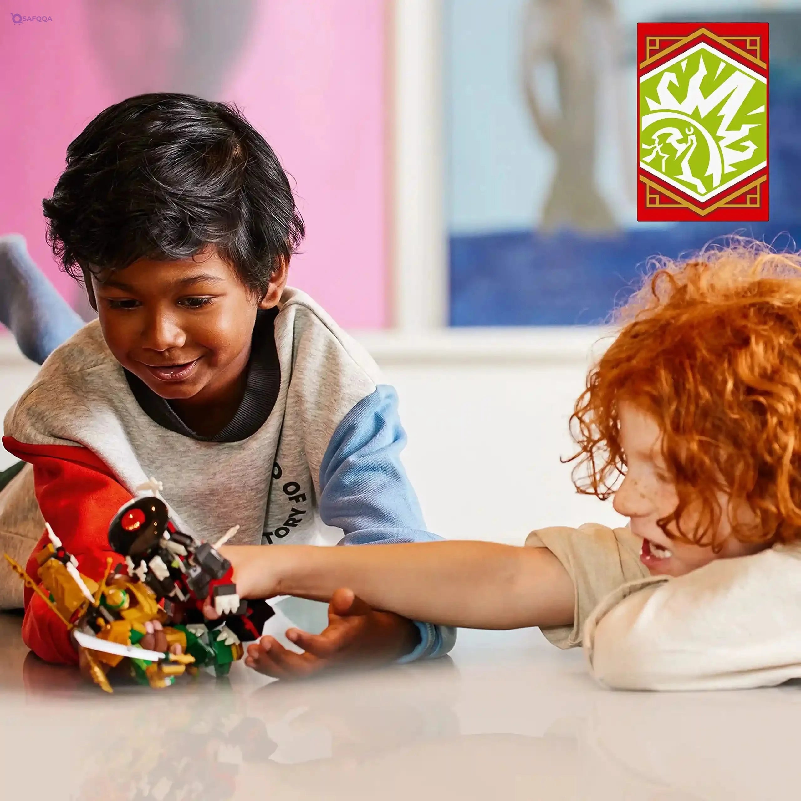 Lego NINJAGO Lloyd’s Mech Battle EVO Building Set 71781, with 2 Action Figures, 2 Posable Ninja Action Figures to Build, Ninja Toy for Kids Ages 6+ with Bone Warrior and Golden Lloyd Minifigures-Damage Box - Safqqa