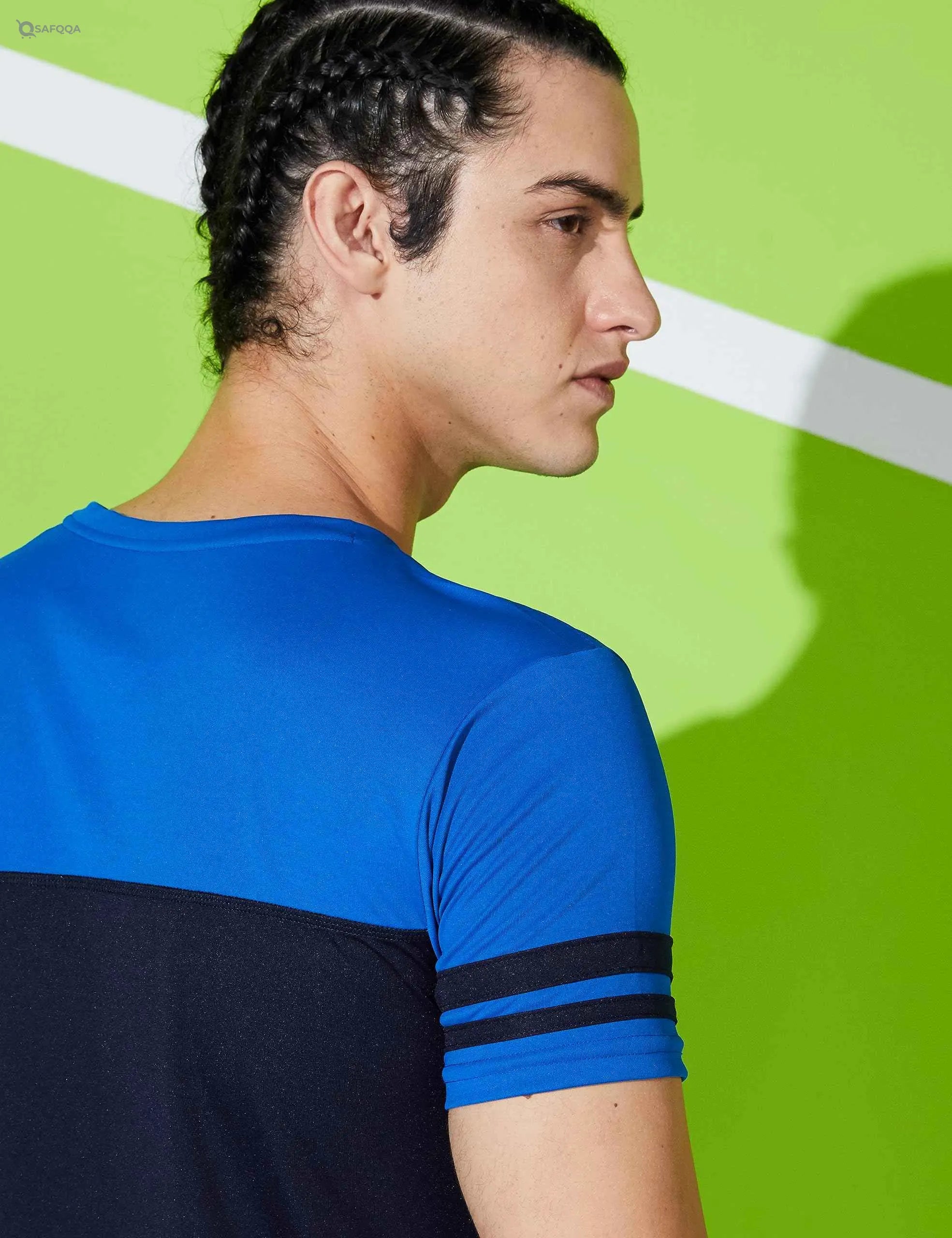 Symbol  Men’s Color Block Active Sports T-Shirt - Safqqa