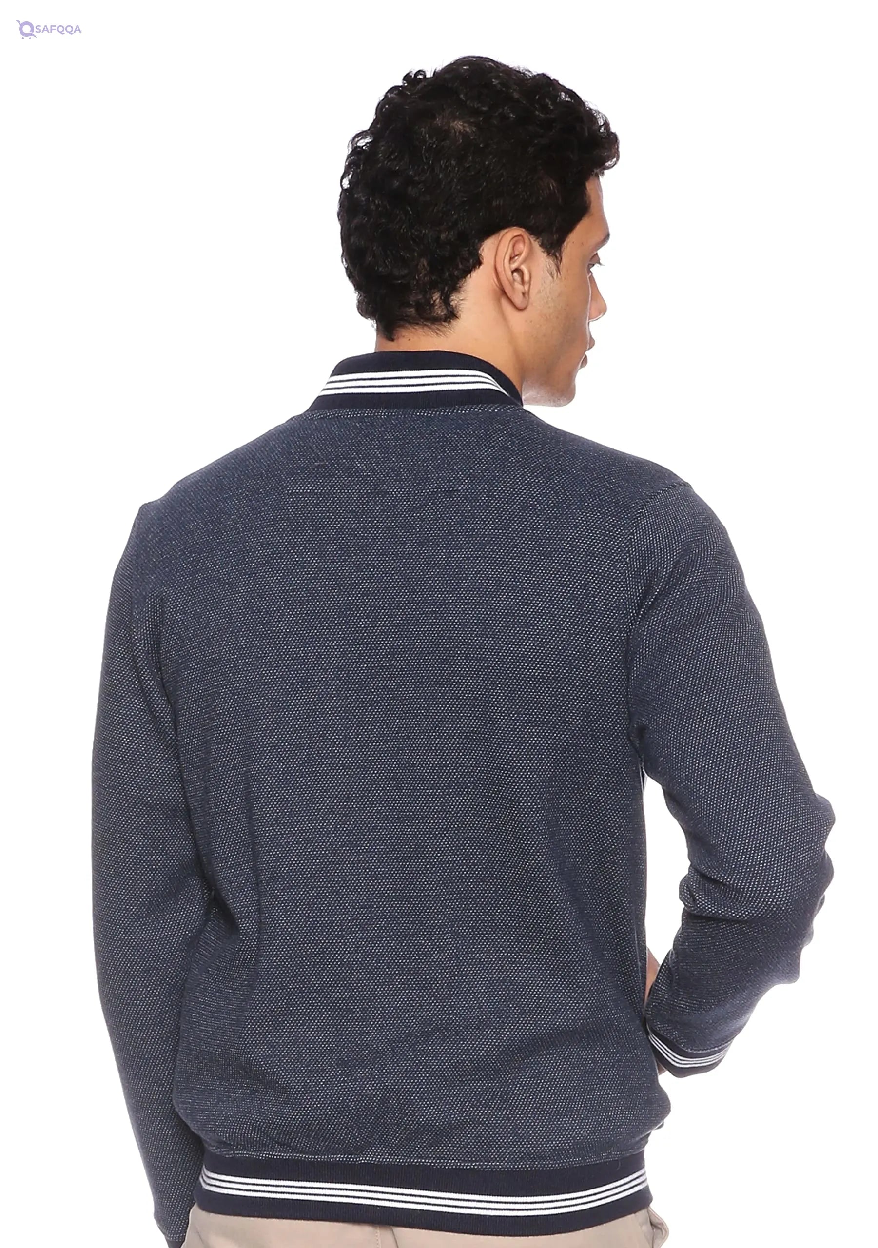 Bardis Wear men`s Cardigan Sweater , jaquard Navy, M - Safqqa