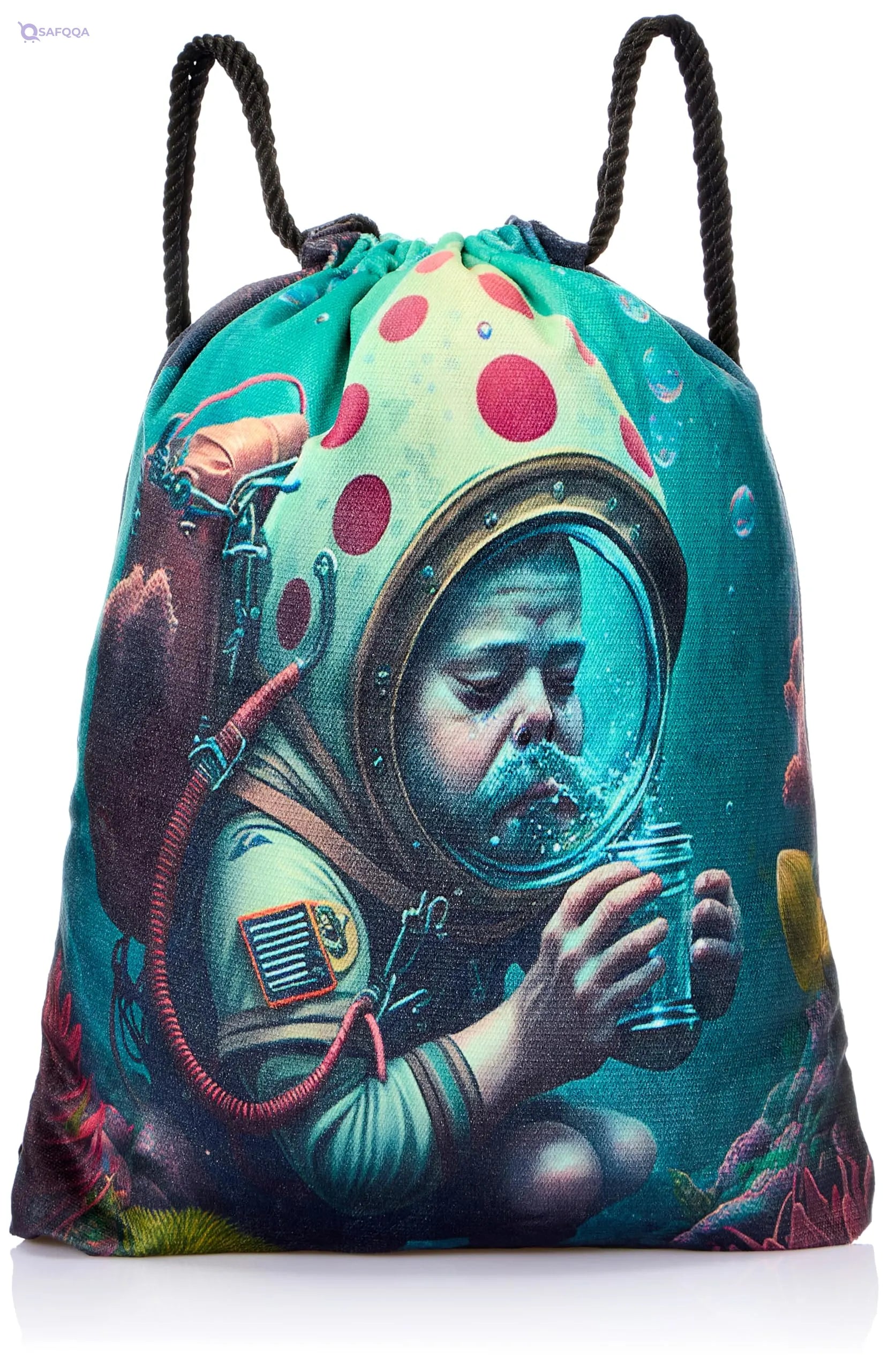 TAT DRAWSTRING BAG - 892, MultiColor, Large - Safqqa