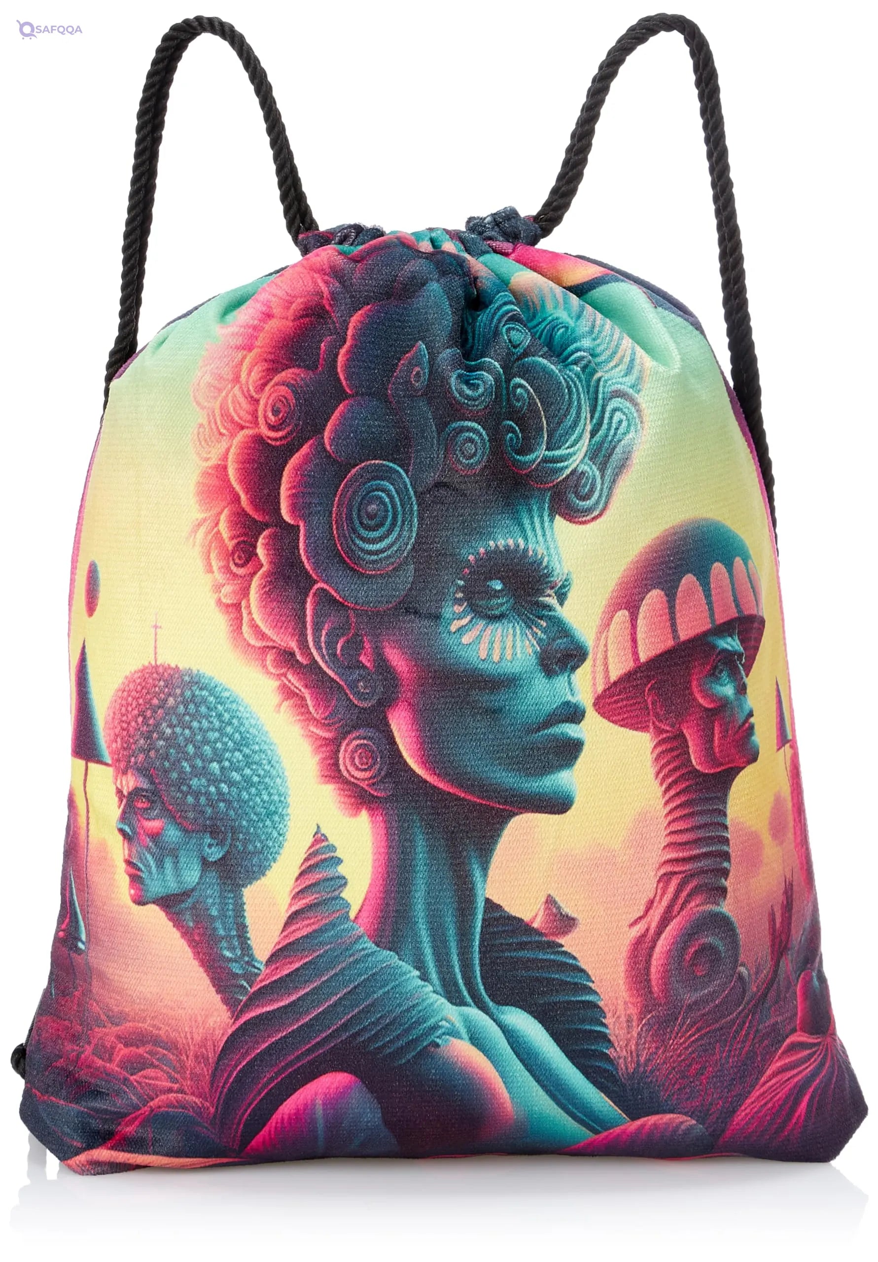TAT DRAWSTRING BAG - 784, MultiColor, Large - Safqqa