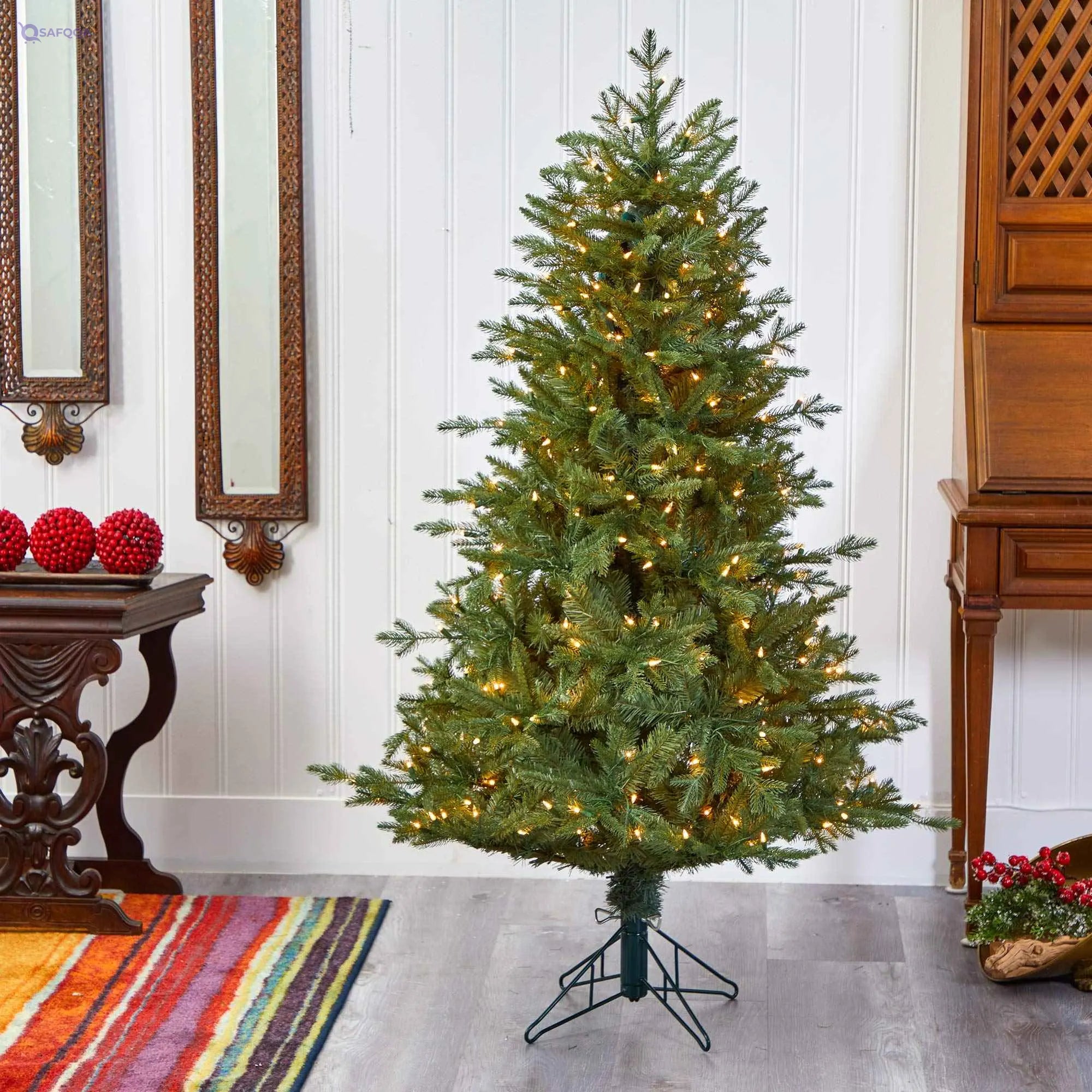 Nearly Natural Artificial Christmas Tree – PVC/PE - Safqqa