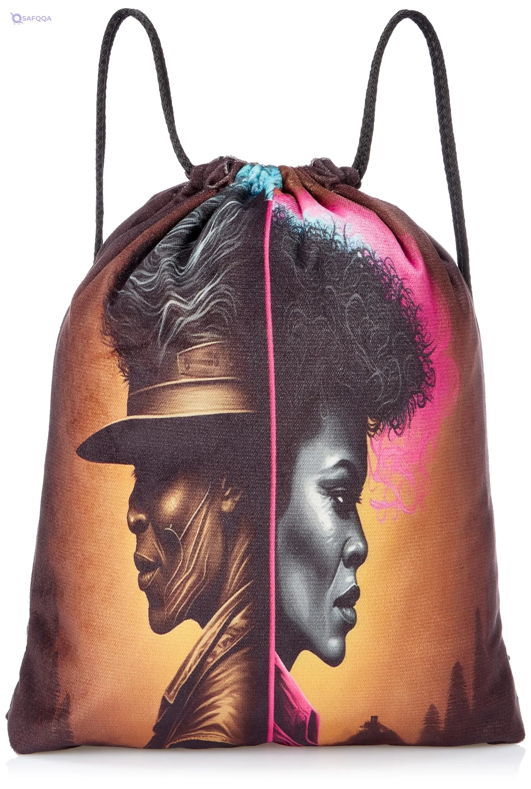 TAT DRAWSTRING BAG - 929, MultiColor, Large - Safqqa