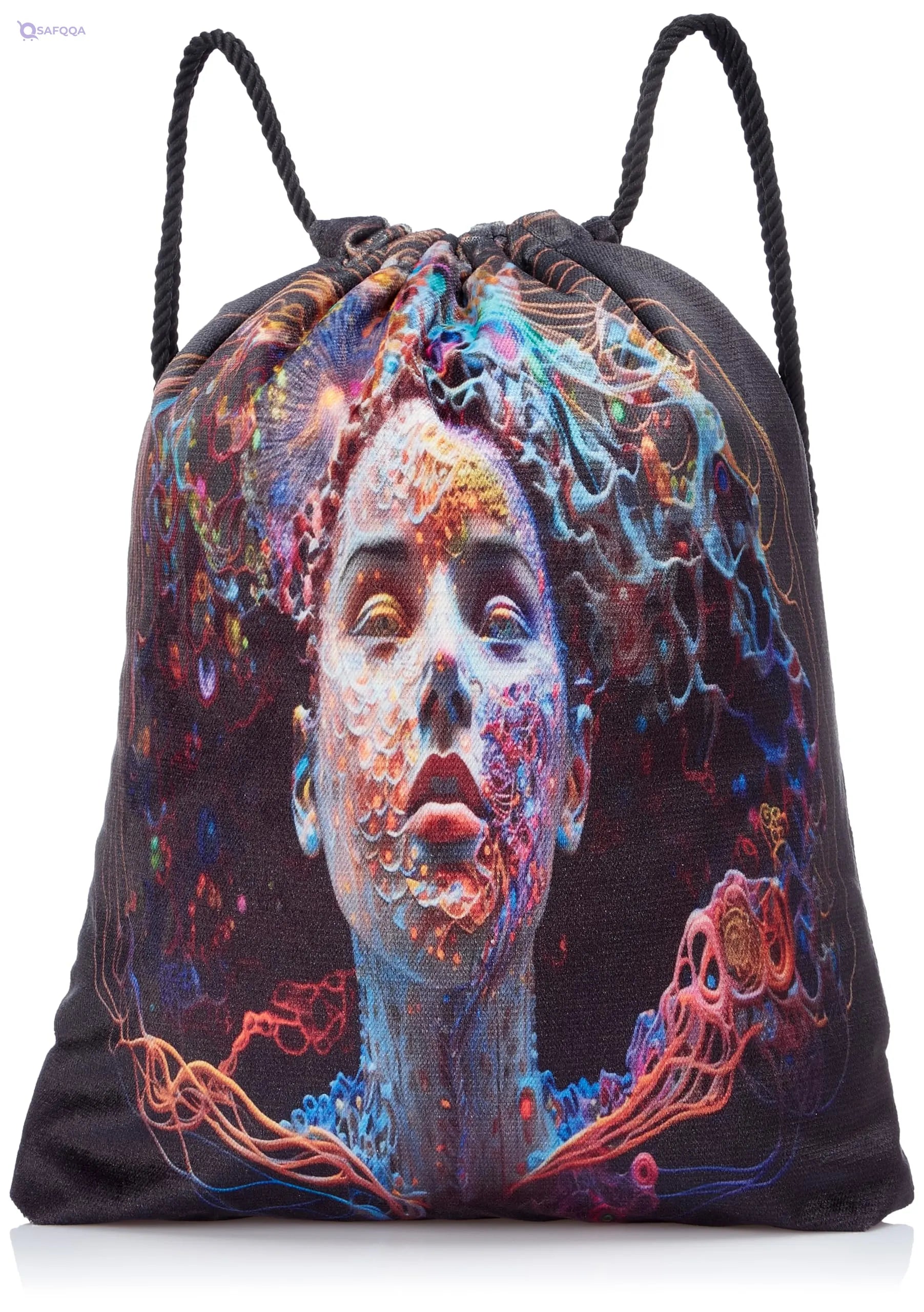 TAT DRAWSTRING BAG - 641, MultiColor, Large - Safqqa