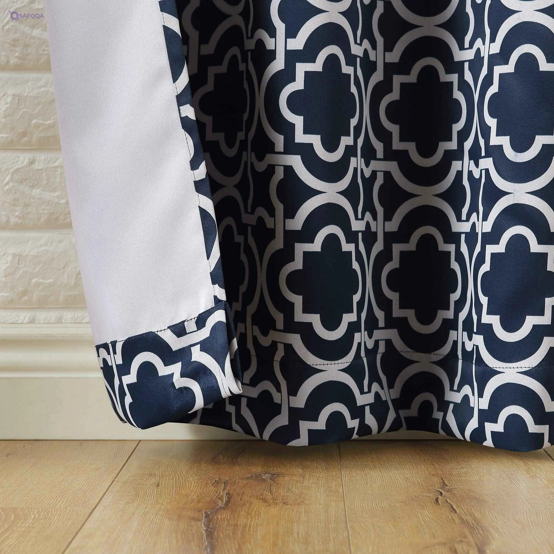 Sun Zero Barnett Trellis Blackout Grommet Curtain Panel, 40" x 84", Navy Blue - Safqqa Egypt