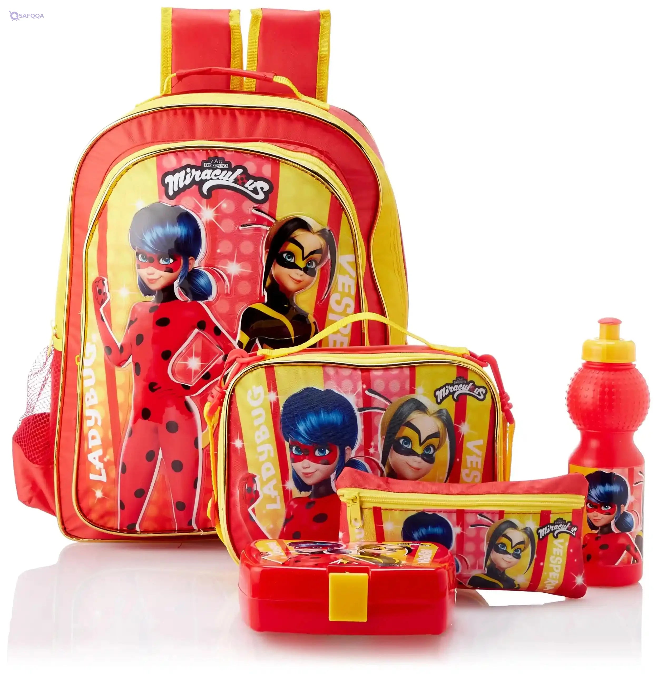 ZAG Miraculous: Tales of Ladybug & Cat Noir Value Pack 5 in 1 (Backpack) - 16" - Safqqa Egypt